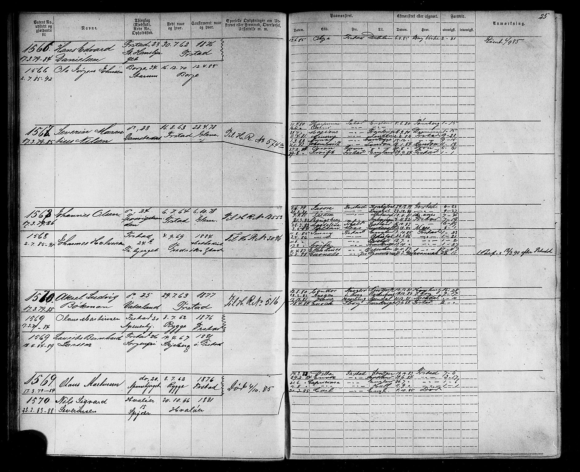 Fredrikstad mønstringskontor, AV/SAO-A-10569b/F/Fc/Fca/L0004: Annotasjonsrulle, 1885-1893, p. 27