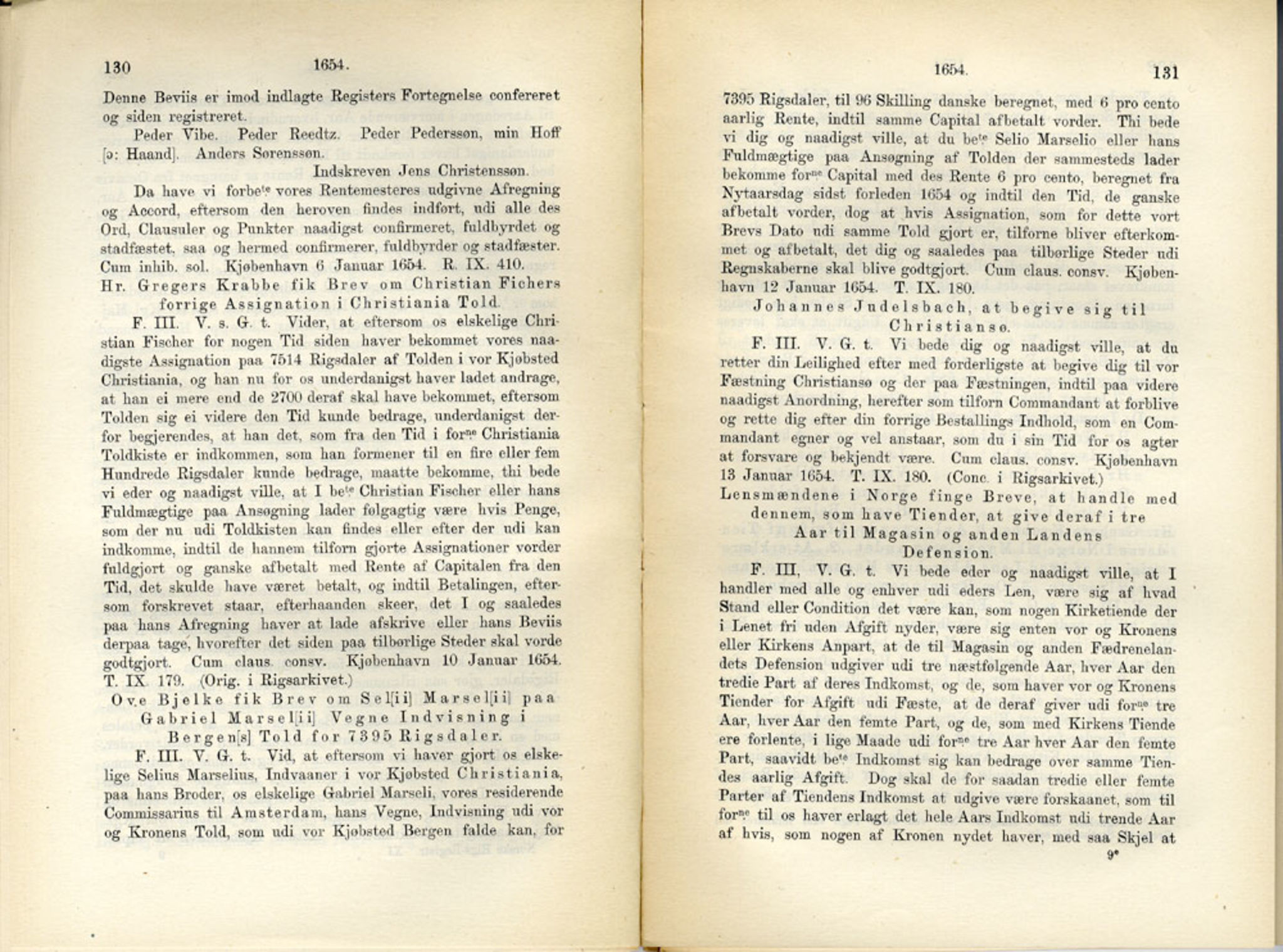 Publikasjoner utgitt av Det Norske Historiske Kildeskriftfond, PUBL/-/-/-: Norske Rigs-Registranter, bind 11, 1653-1656, p. 130-131