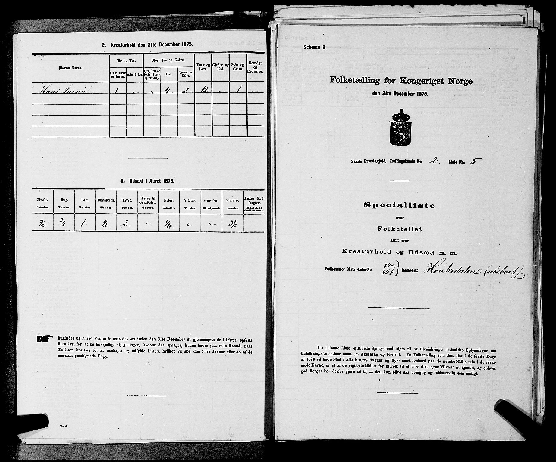 SAKO, 1875 census for 0822P Sauherad, 1875, p. 171