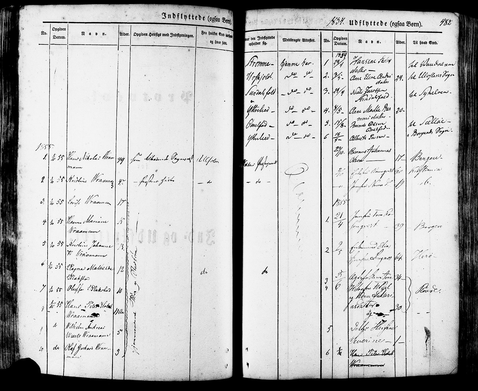 Ministerialprotokoller, klokkerbøker og fødselsregistre - Møre og Romsdal, SAT/A-1454/511/L0140: Parish register (official) no. 511A07, 1851-1878, p. 482