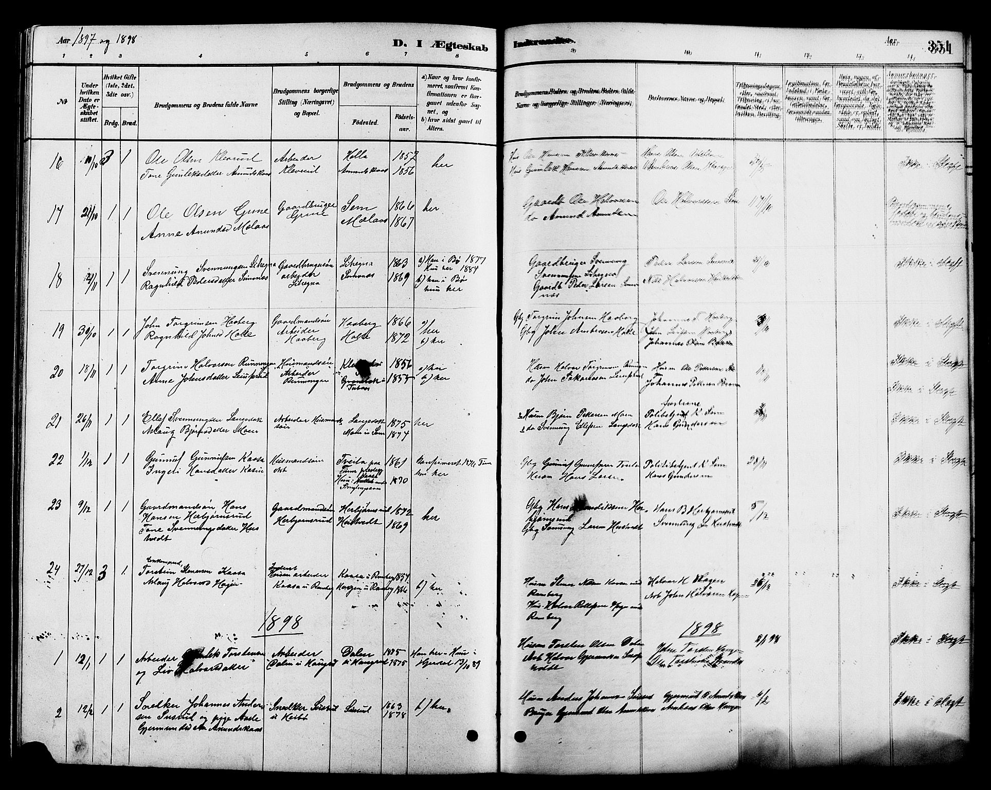 Heddal kirkebøker, SAKO/A-268/G/Ga/L0002: Parish register (copy) no. I 2, 1879-1908, p. 351