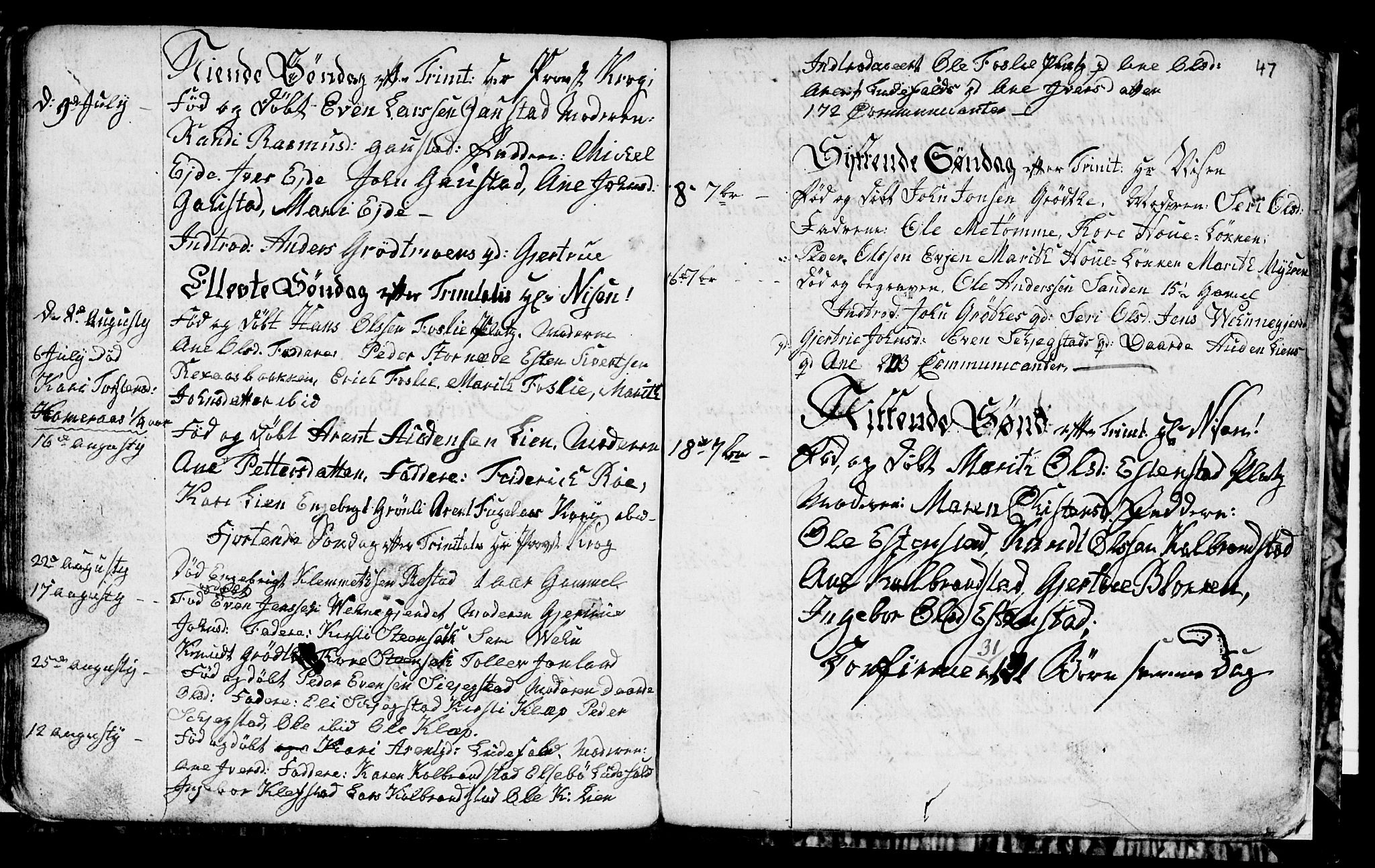 Ministerialprotokoller, klokkerbøker og fødselsregistre - Sør-Trøndelag, SAT/A-1456/694/L1129: Parish register (copy) no. 694C01, 1793-1815, p. 47
