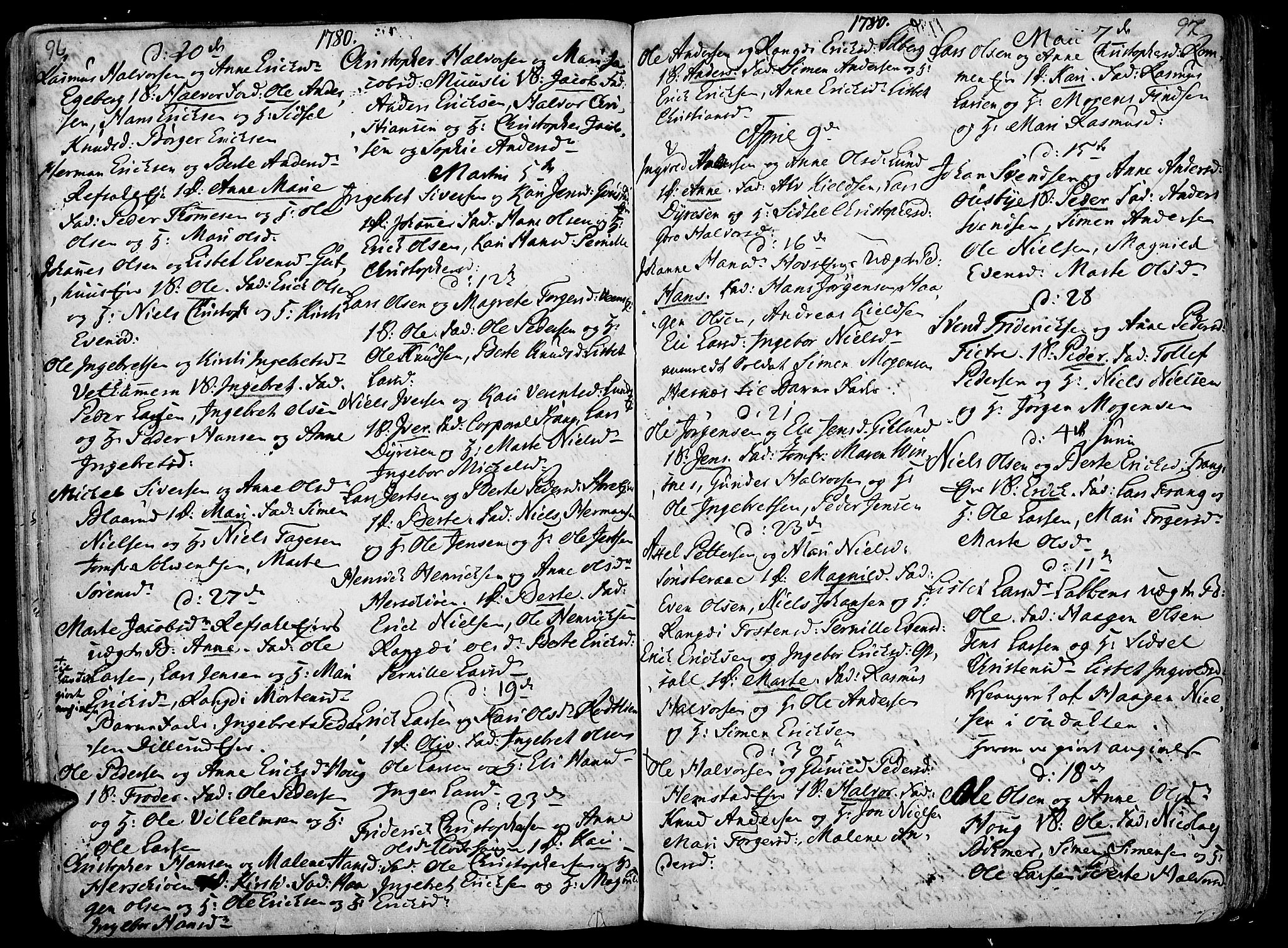 Stange prestekontor, AV/SAH-PREST-002/K/L0006: Parish register (official) no. 6, 1762-1787, p. 96-97