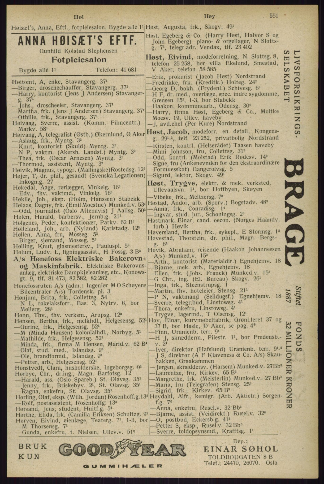 Kristiania/Oslo adressebok, PUBL/-, 1929, p. 551