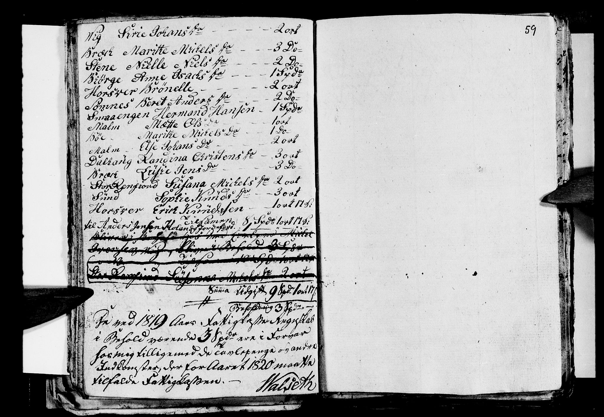 Ministerialprotokoller, klokkerbøker og fødselsregistre - Nordland, AV/SAT-A-1459/812/L0185: Parish register (copy) no. 812C03, 1815-1837, p. 59