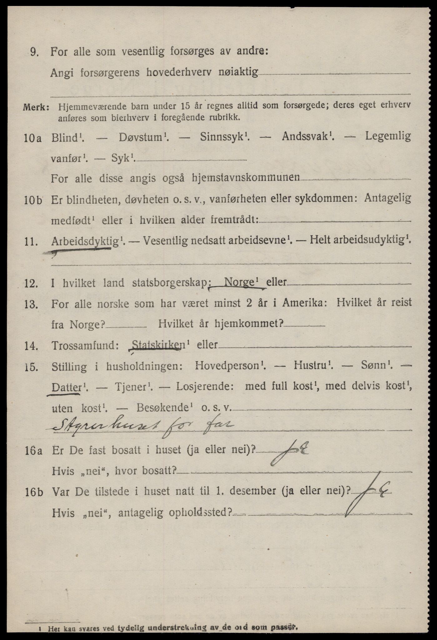 SAT, 1920 census for Tingvoll, 1920, p. 5087