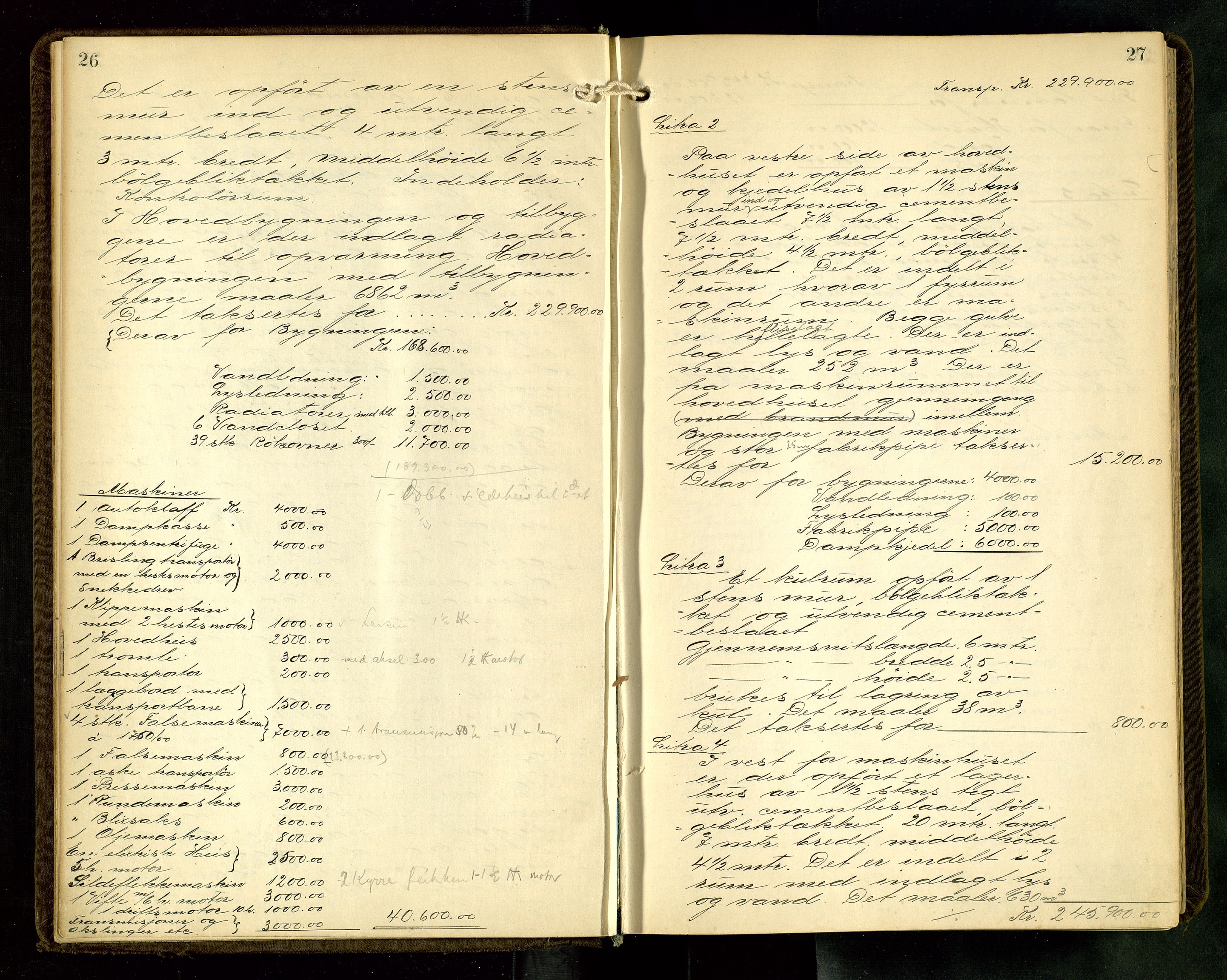 Norges Brannkasse Haugesund, AV/SAST-A-102142/0002/O/L0012: Branntakstprotokoll, 1925-1928, p. 26-27