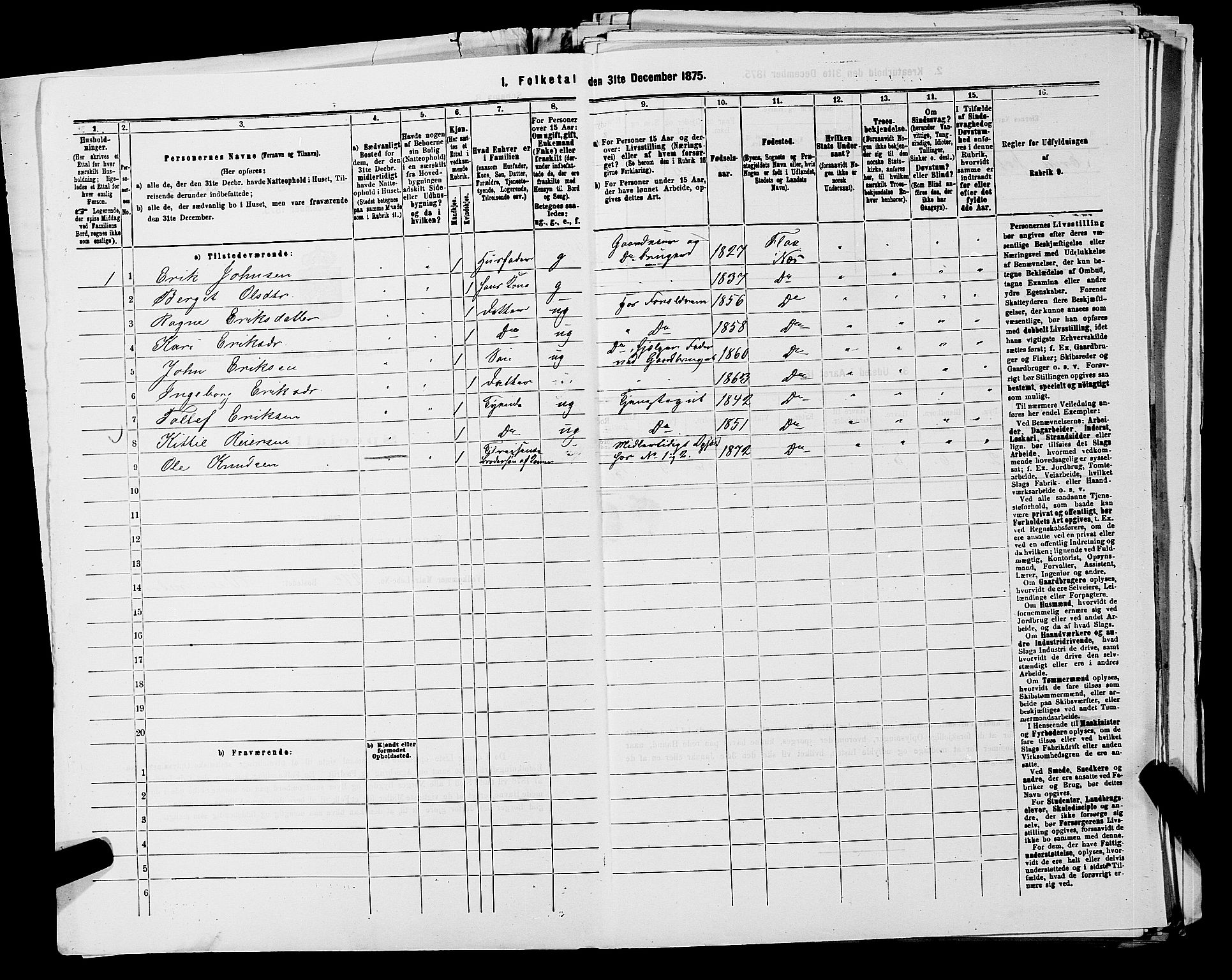 SAKO, 1875 census for 0616P Nes, 1875, p. 1172