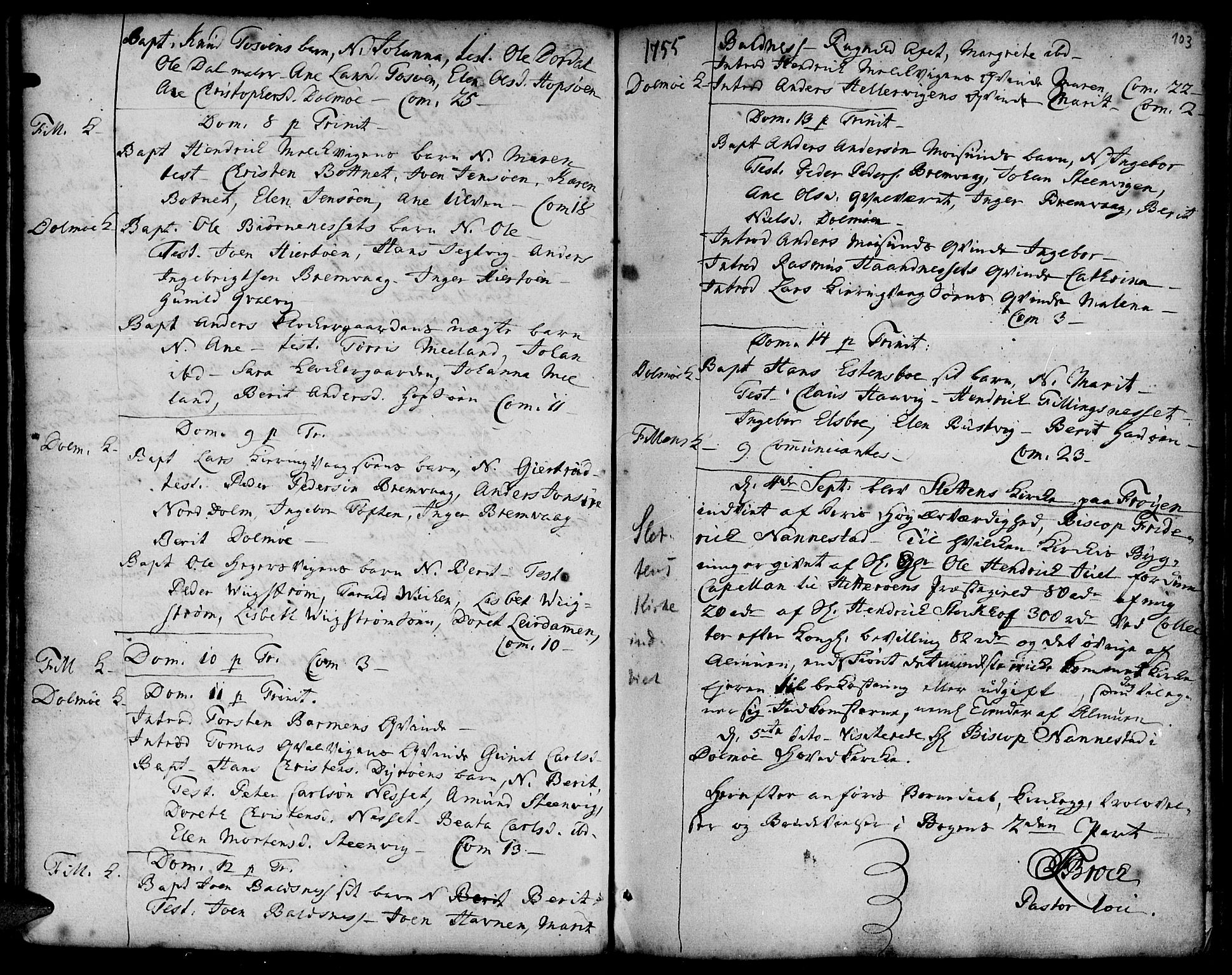 Ministerialprotokoller, klokkerbøker og fødselsregistre - Sør-Trøndelag, SAT/A-1456/634/L0525: Parish register (official) no. 634A01, 1736-1775, p. 103