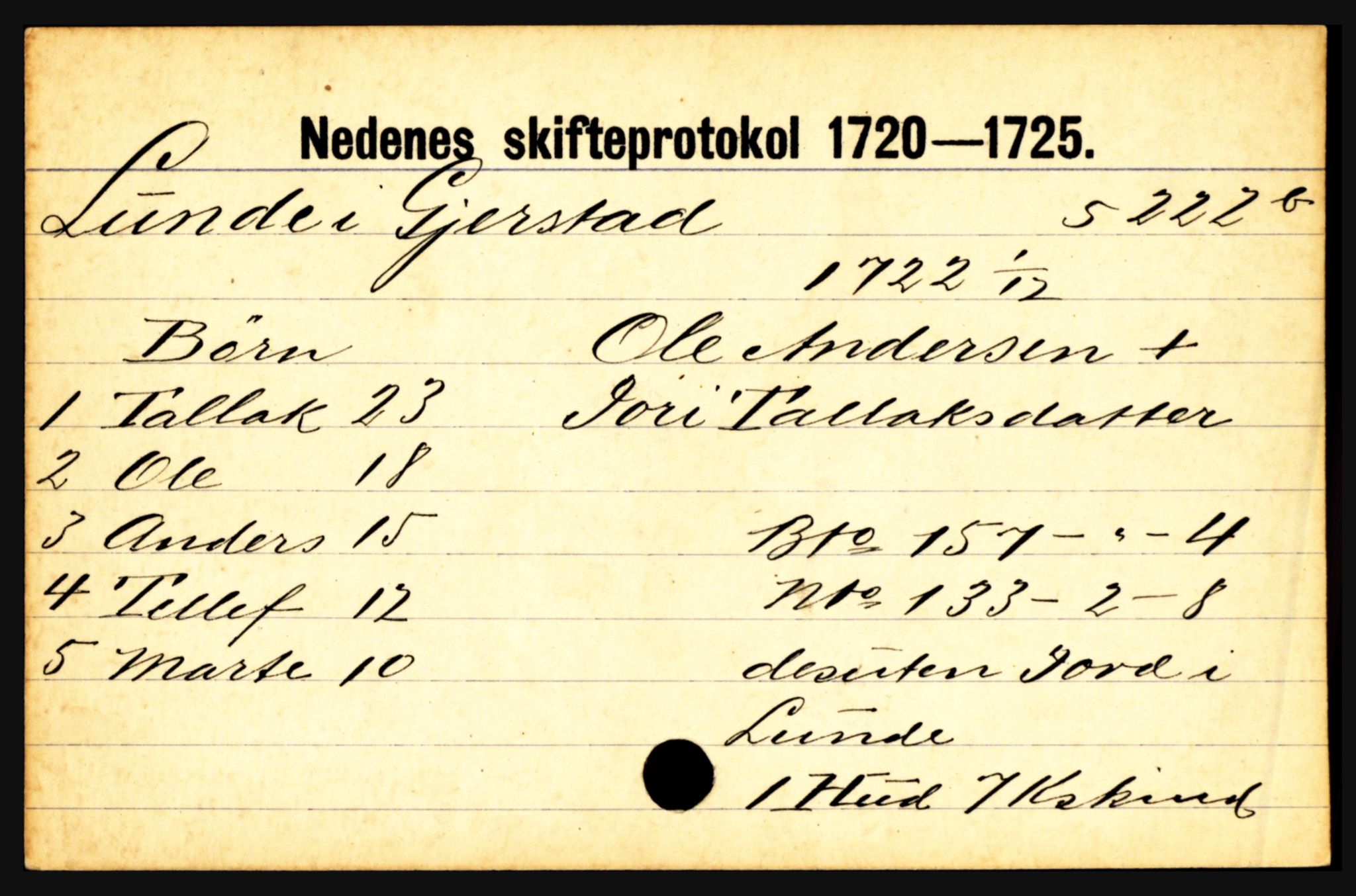 Nedenes sorenskriveri før 1824, AV/SAK-1221-0007/H, p. 18307