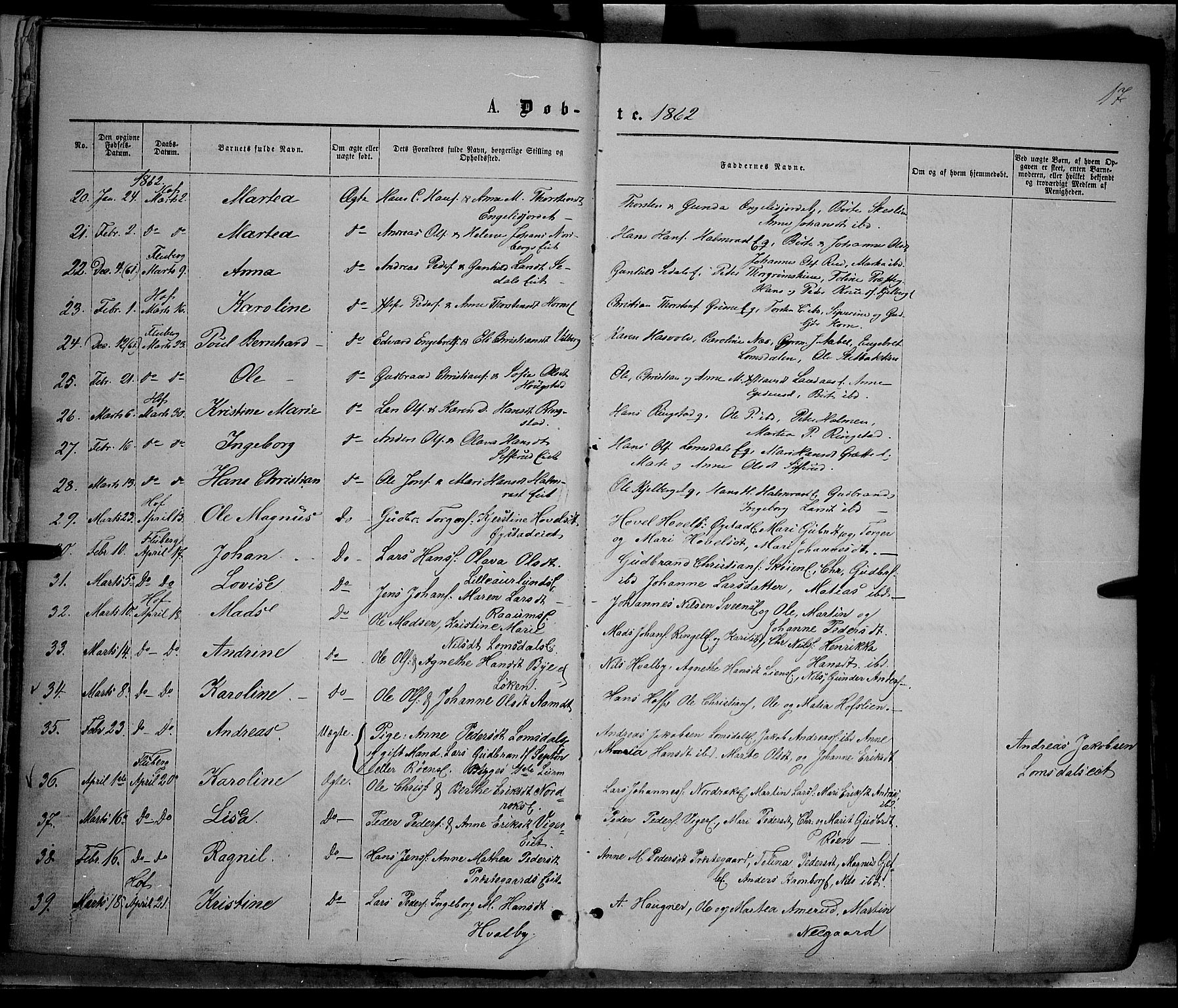 Søndre Land prestekontor, AV/SAH-PREST-122/K/L0001: Parish register (official) no. 1, 1860-1877, p. 17