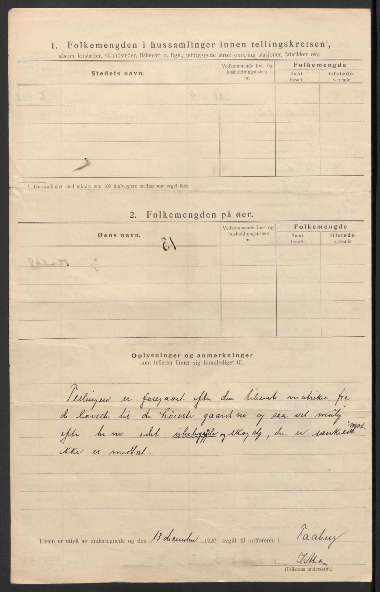 SAH, 1920 census for Fåberg, 1920, p. 65