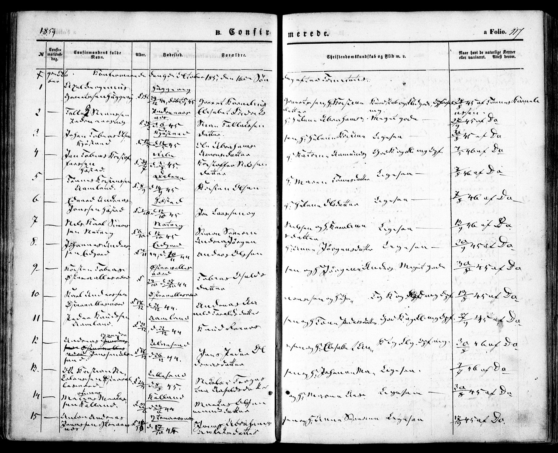 Høvåg sokneprestkontor, AV/SAK-1111-0025/F/Fa/L0004: Parish register (official) no. A 4, 1859-1877, p. 117