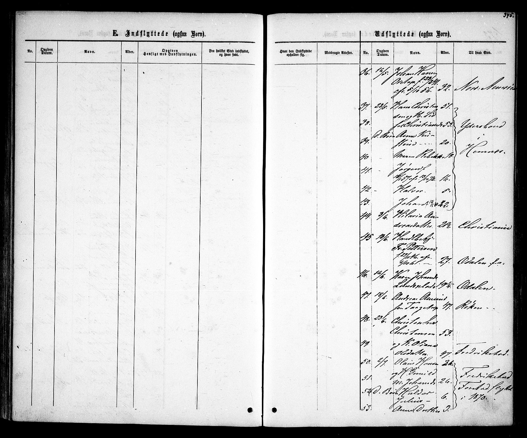 Rødenes prestekontor Kirkebøker, AV/SAO-A-2005/F/Fa/L0008: Parish register (official) no. I 8, 1869-1879, p. 345