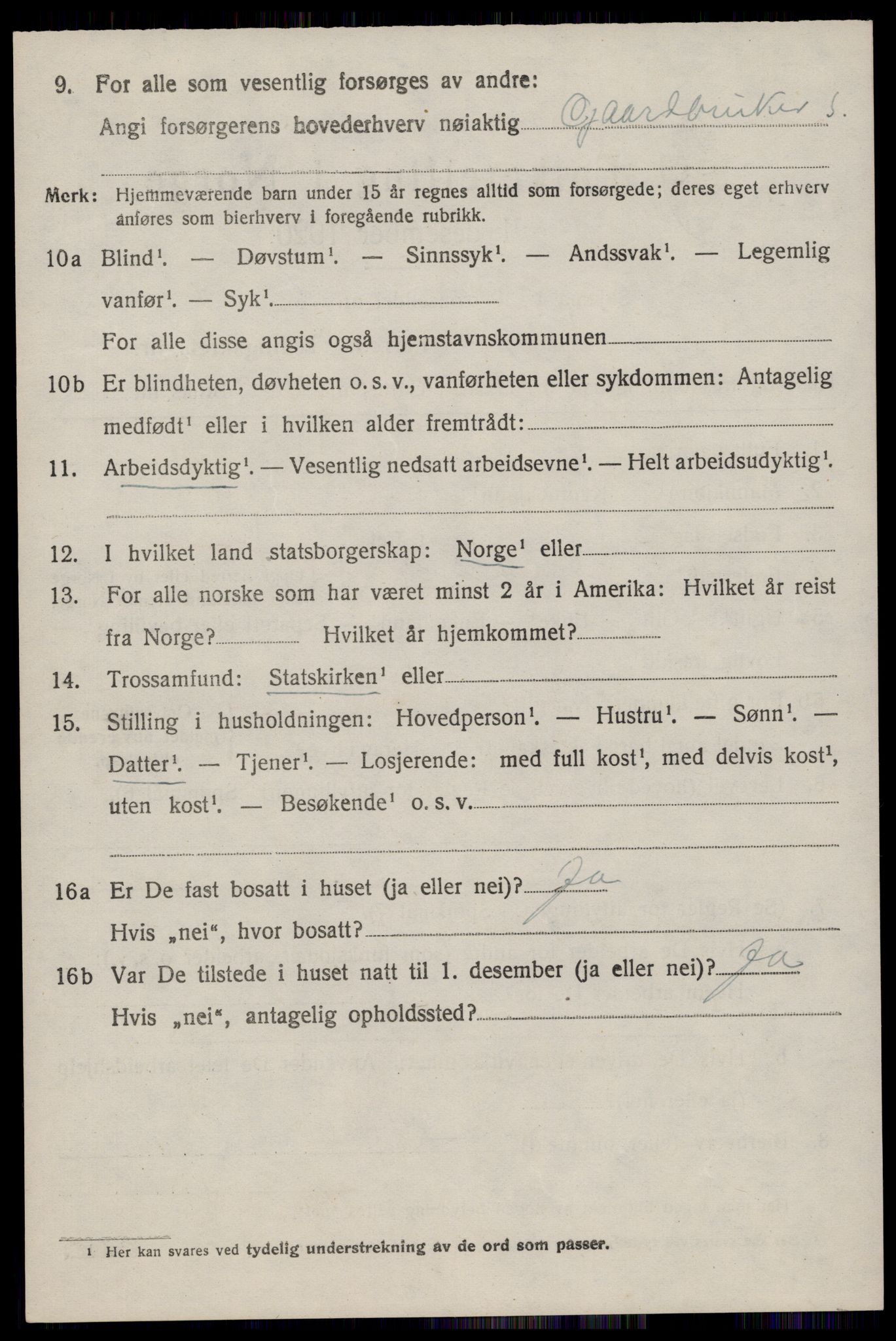 SAST, 1920 census for Klepp, 1920, p. 4609