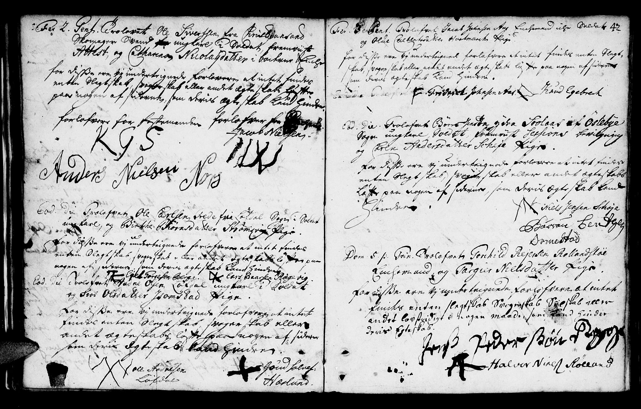 Mandal sokneprestkontor, AV/SAK-1111-0030/F/Fa/Faa/L0002: Parish register (official) no. A 2, 1720-1754, p. 42