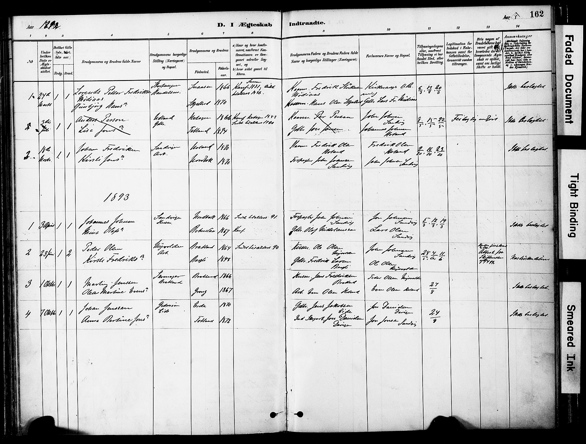 Ministerialprotokoller, klokkerbøker og fødselsregistre - Nord-Trøndelag, SAT/A-1458/755/L0494: Parish register (official) no. 755A03, 1882-1902, p. 162