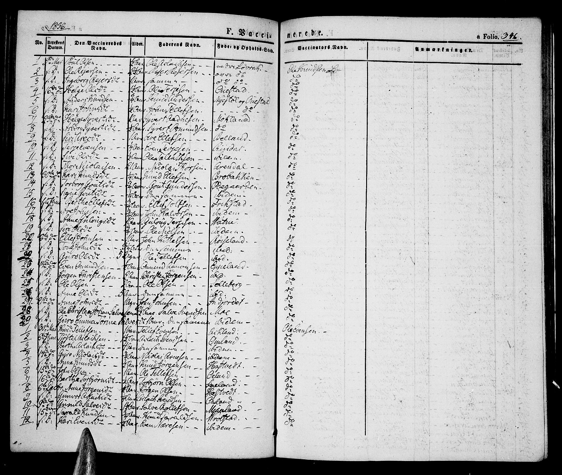 Åmli sokneprestkontor, SAK/1111-0050/F/Fa/Fac/L0007: Parish register (official) no. A 7 /1, 1829-1851, p. 346