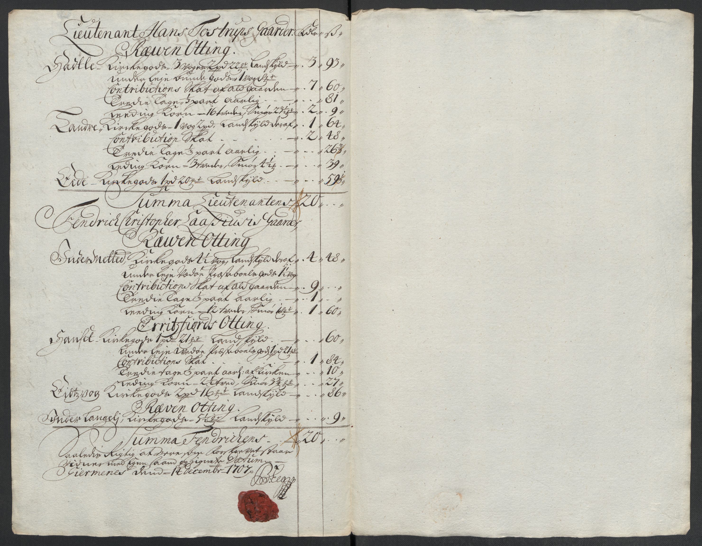 Rentekammeret inntil 1814, Reviderte regnskaper, Fogderegnskap, AV/RA-EA-4092/R55/L3658: Fogderegnskap Romsdal, 1707-1708, p. 125