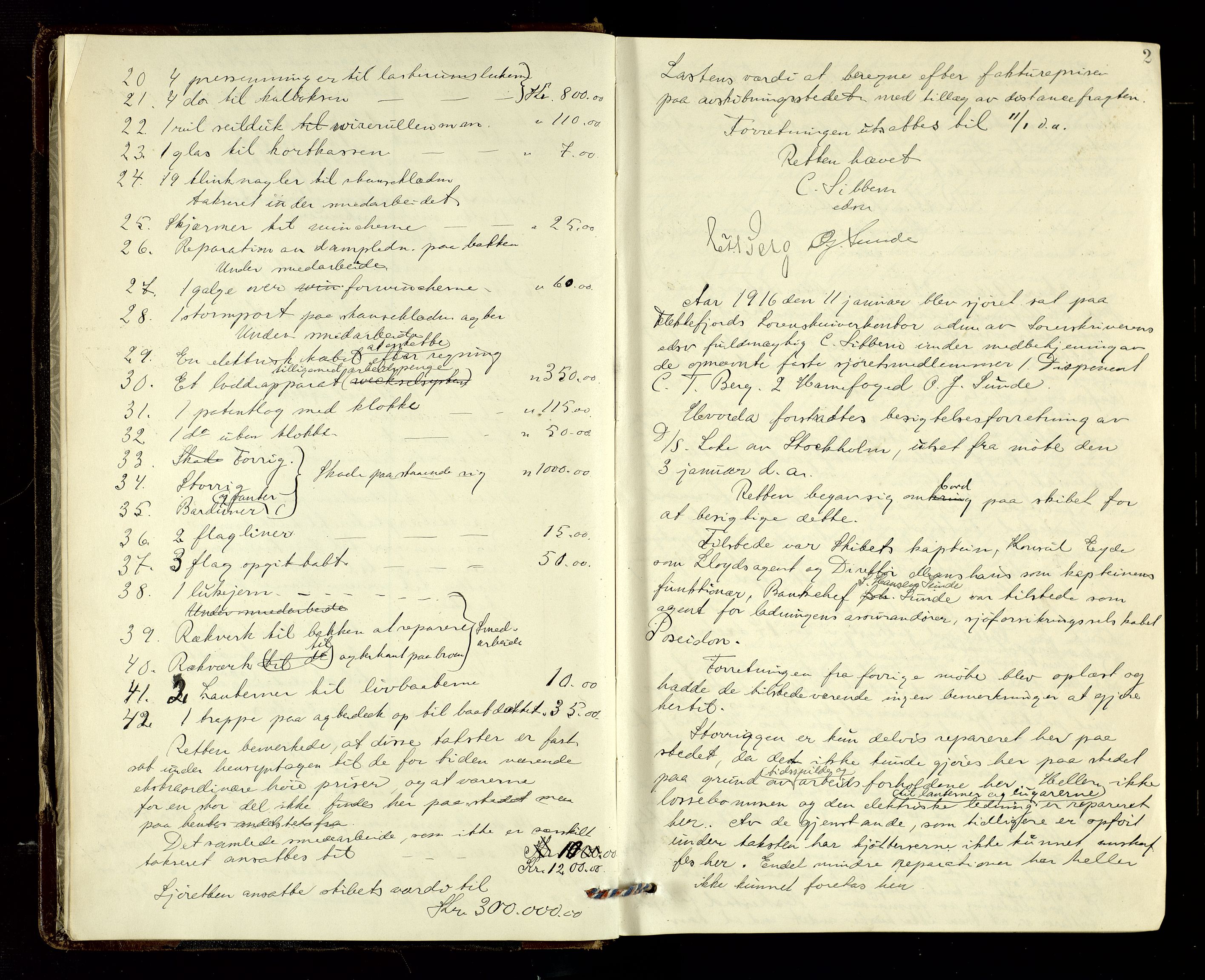 Flekkefjord sorenskriveri, AV/SAK-1221-0001/F/Fb/L0016: Ekstrarettsprotokoll nr. 17, 1916-1917, p. 2