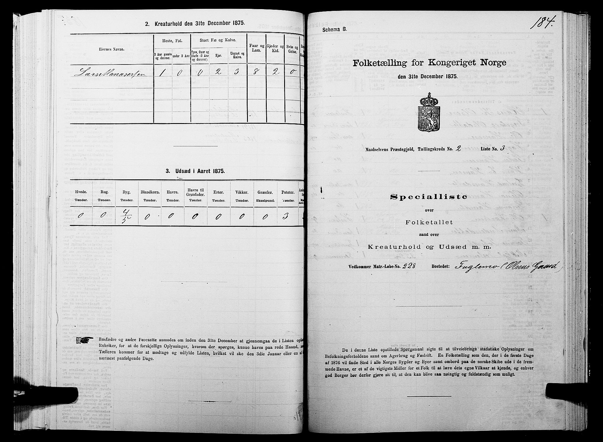 SATØ, 1875 census for 1924P Målselv, 1875, p. 1184