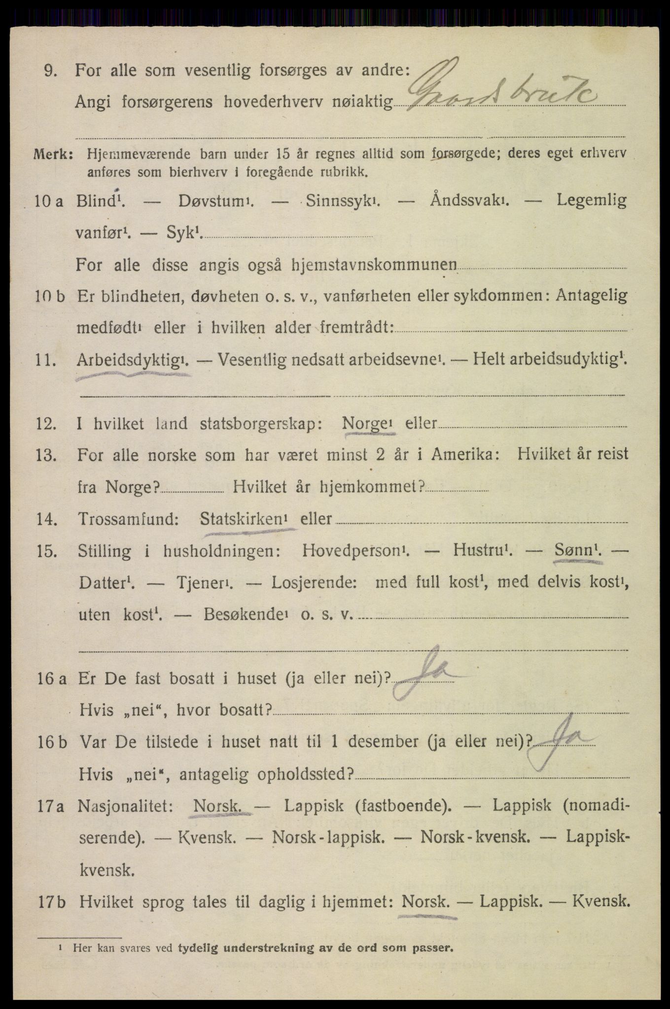 SAT, 1920 census for Øksnes, 1920, p. 2851