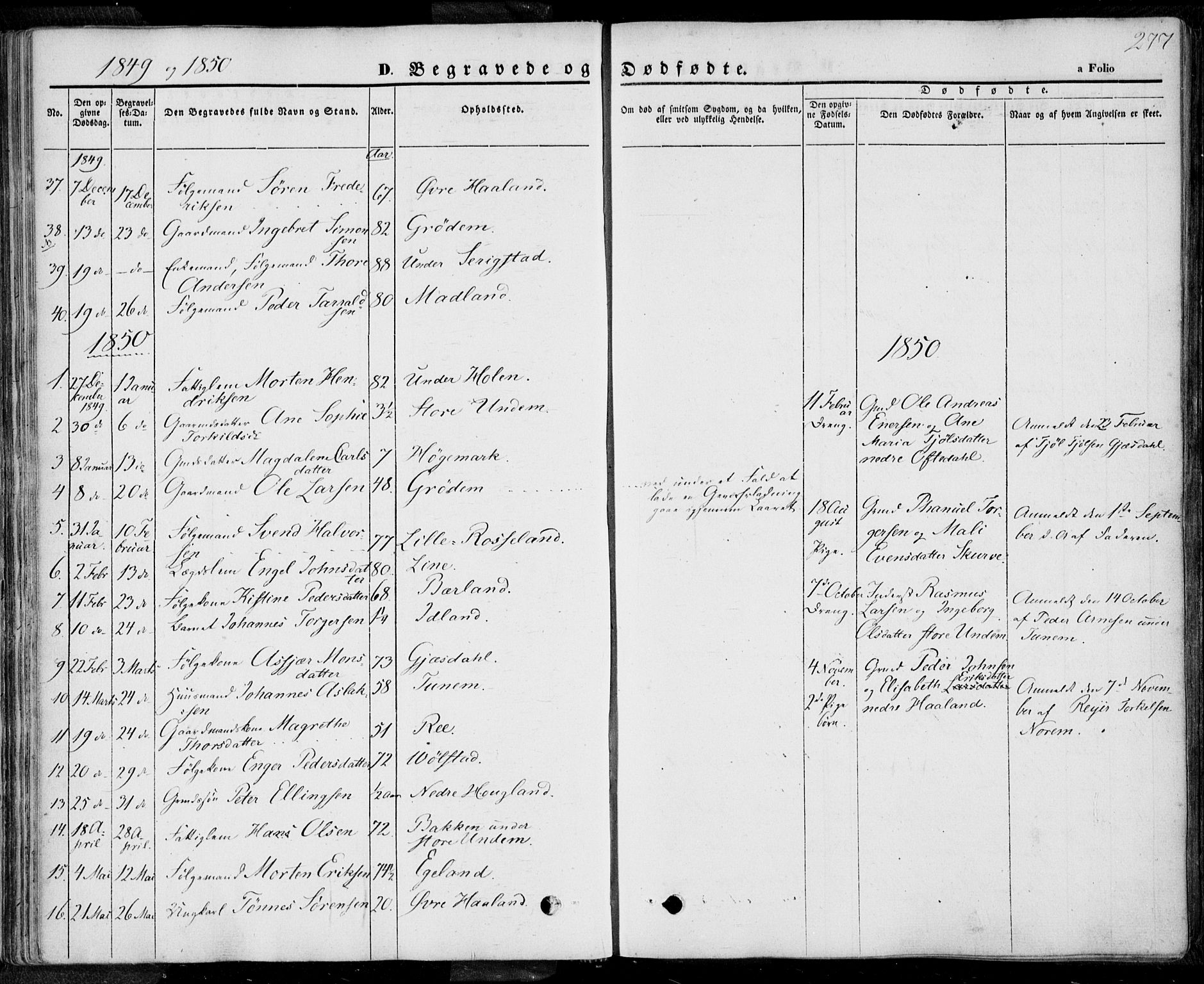 Lye sokneprestkontor, SAST/A-101794/001/30BA/L0006: Parish register (official) no. A 5.2, 1842-1855, p. 277