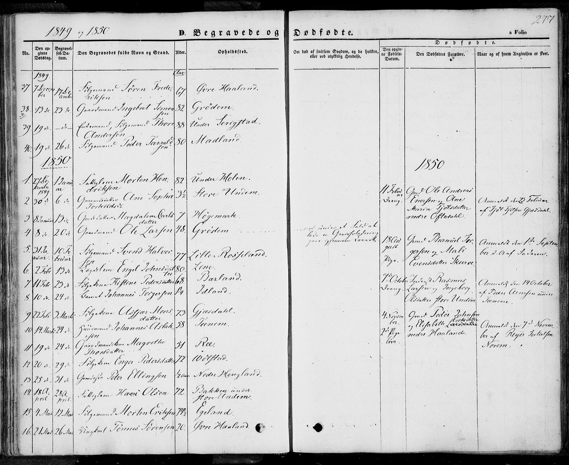 Lye sokneprestkontor, AV/SAST-A-101794/001/30BA/L0006: Parish register (official) no. A 5.2, 1842-1855, p. 277