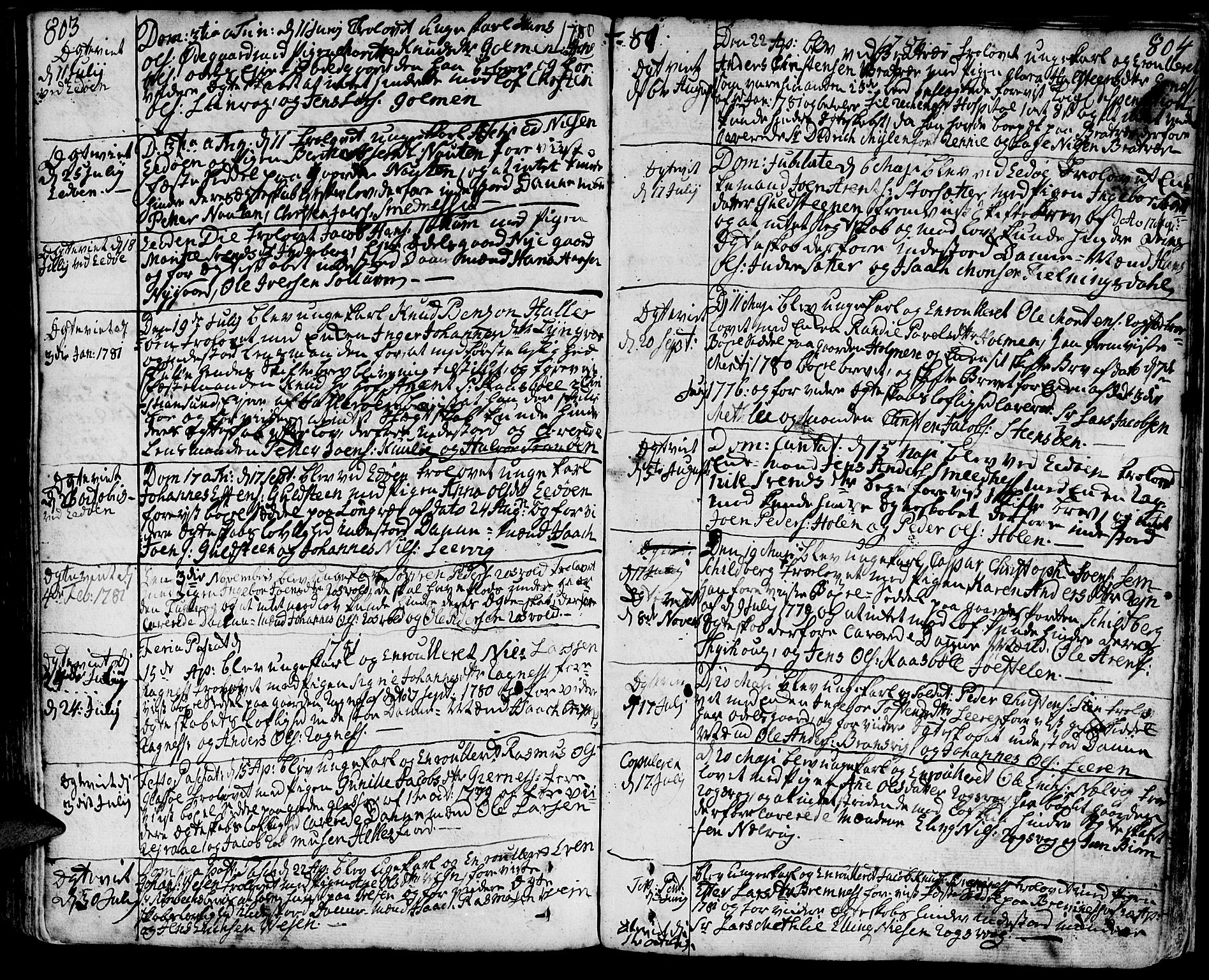 Ministerialprotokoller, klokkerbøker og fødselsregistre - Møre og Romsdal, AV/SAT-A-1454/581/L0932: Parish register (official) no. 581A02, 1767-1823, p. 803-804