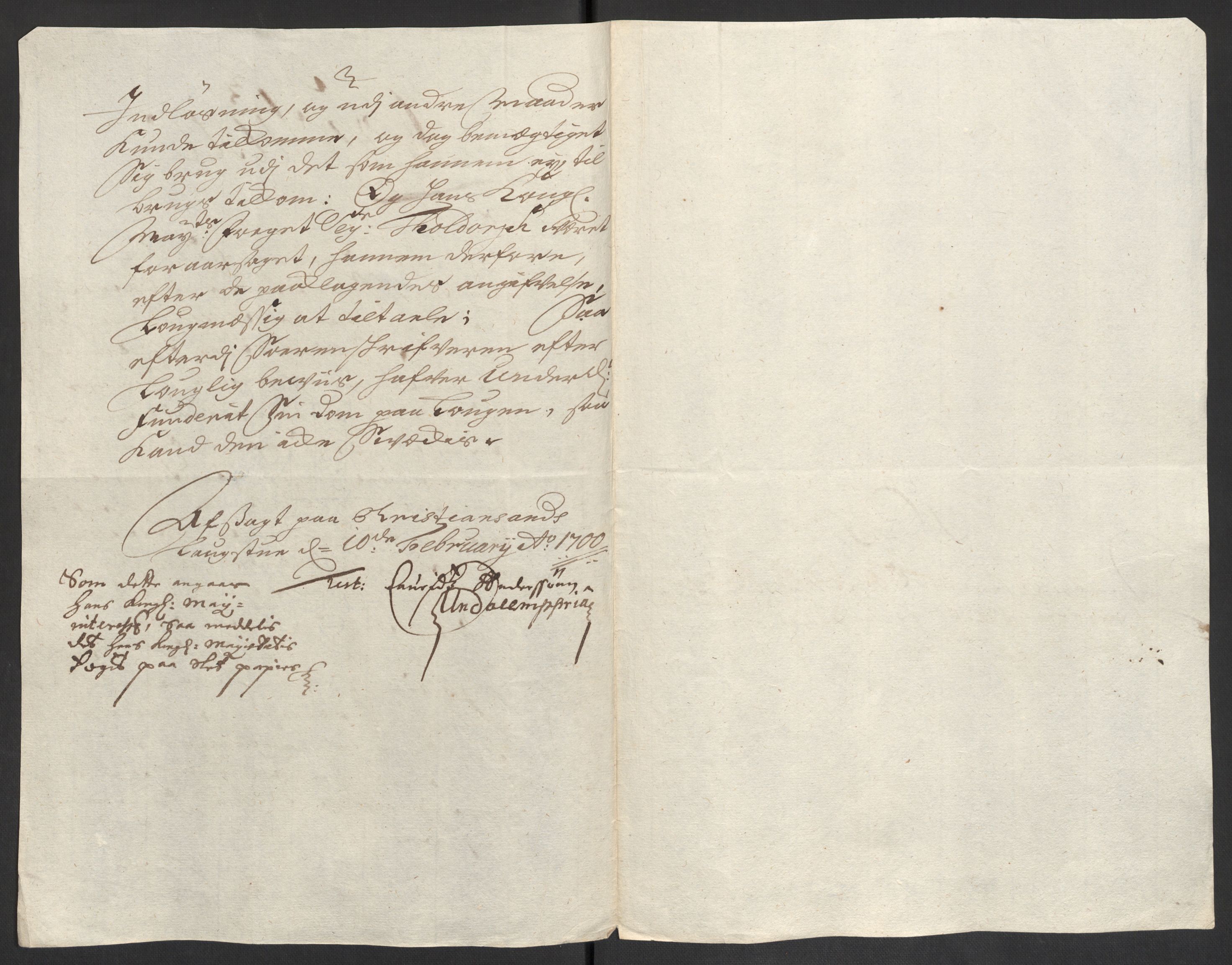 Rentekammeret inntil 1814, Reviderte regnskaper, Fogderegnskap, AV/RA-EA-4092/R43/L2548: Fogderegnskap Lista og Mandal, 1700, p. 54