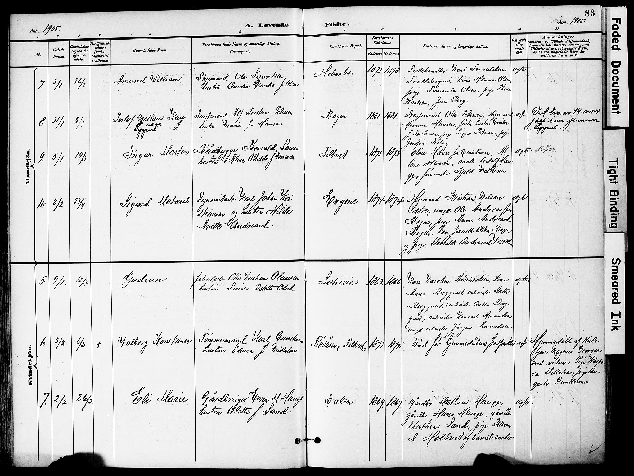 Hurum kirkebøker, AV/SAKO-A-229/F/Fa/L0015: Parish register (official) no. 15, 1896-1908, p. 83