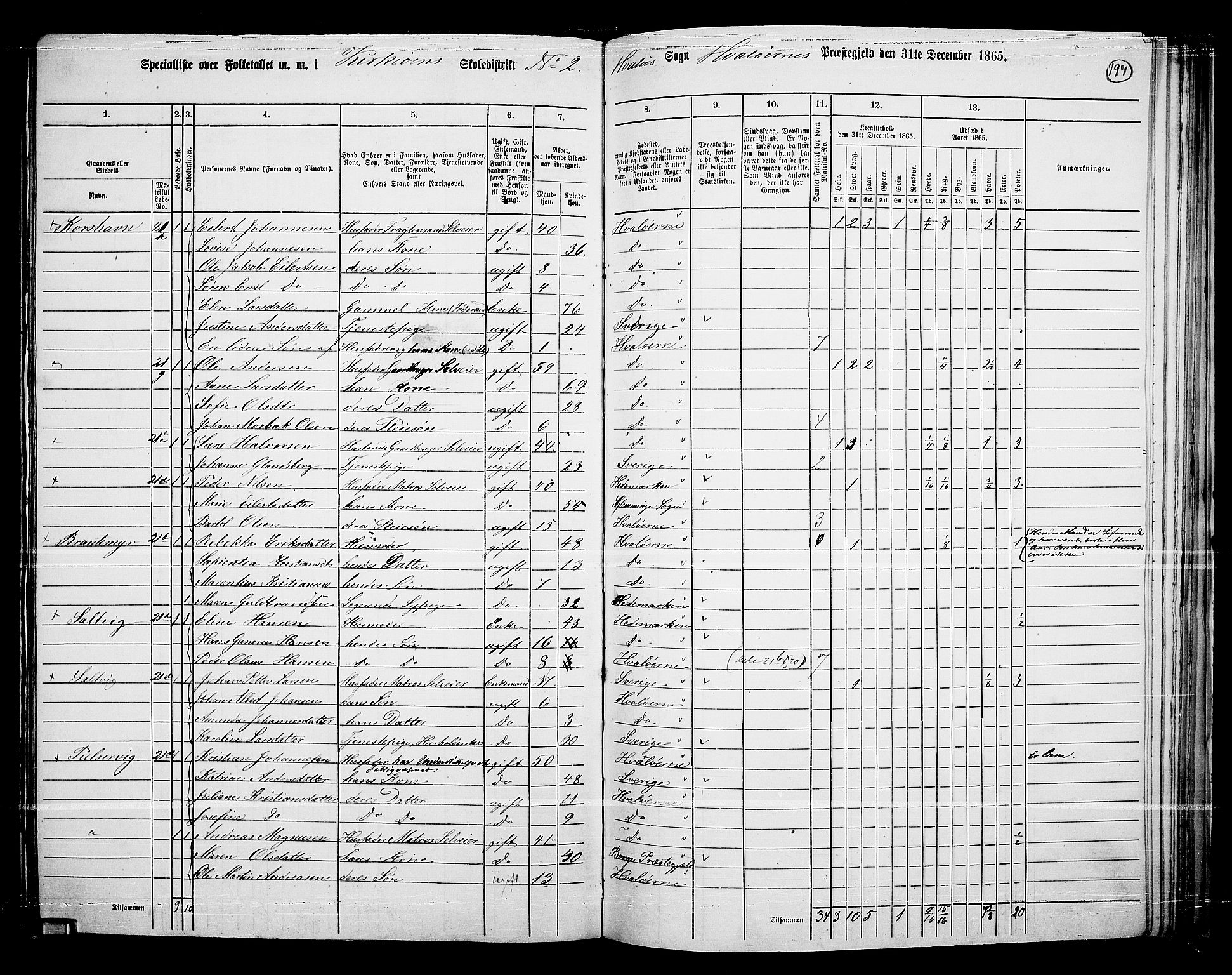 RA, 1865 census for Hvaler, 1865, p. 38