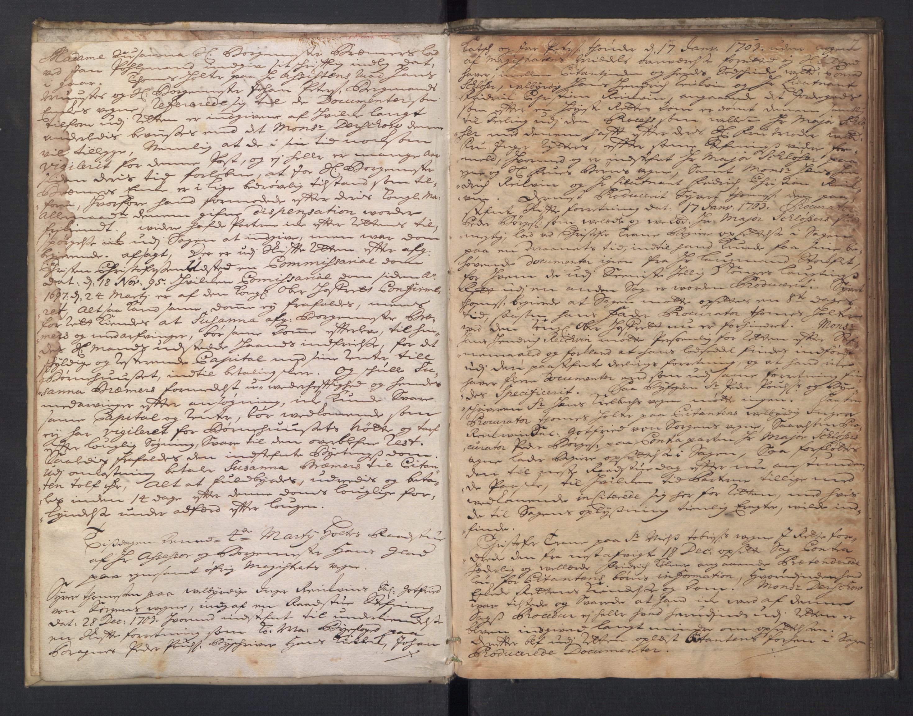 Christiania rådstuerett, AV/SAO-A-11132/F/Fa/L0026: Justisprotokoll, 1704, p. 1b-2a