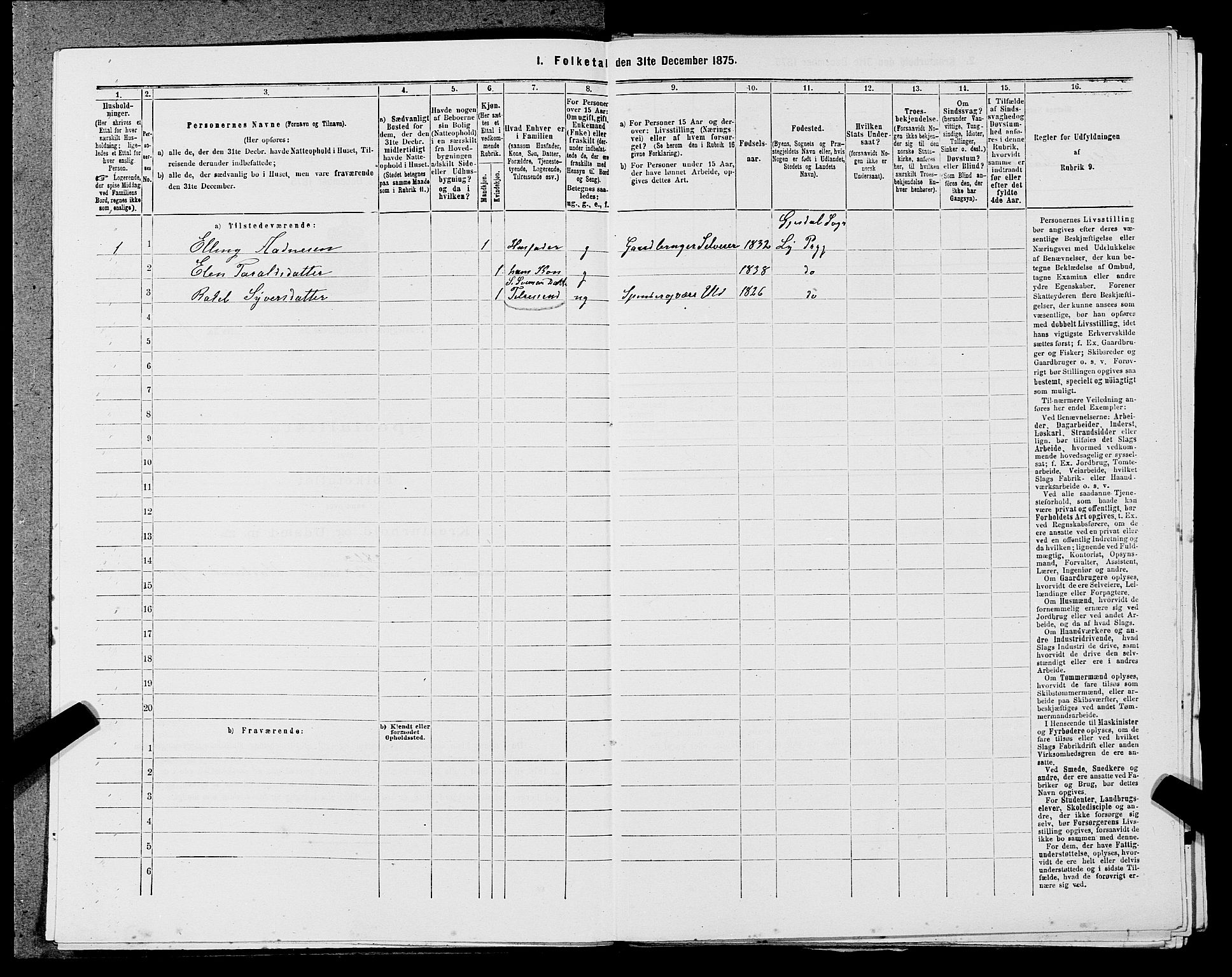 SAST, 1875 census for 1121P Lye, 1875, p. 1032