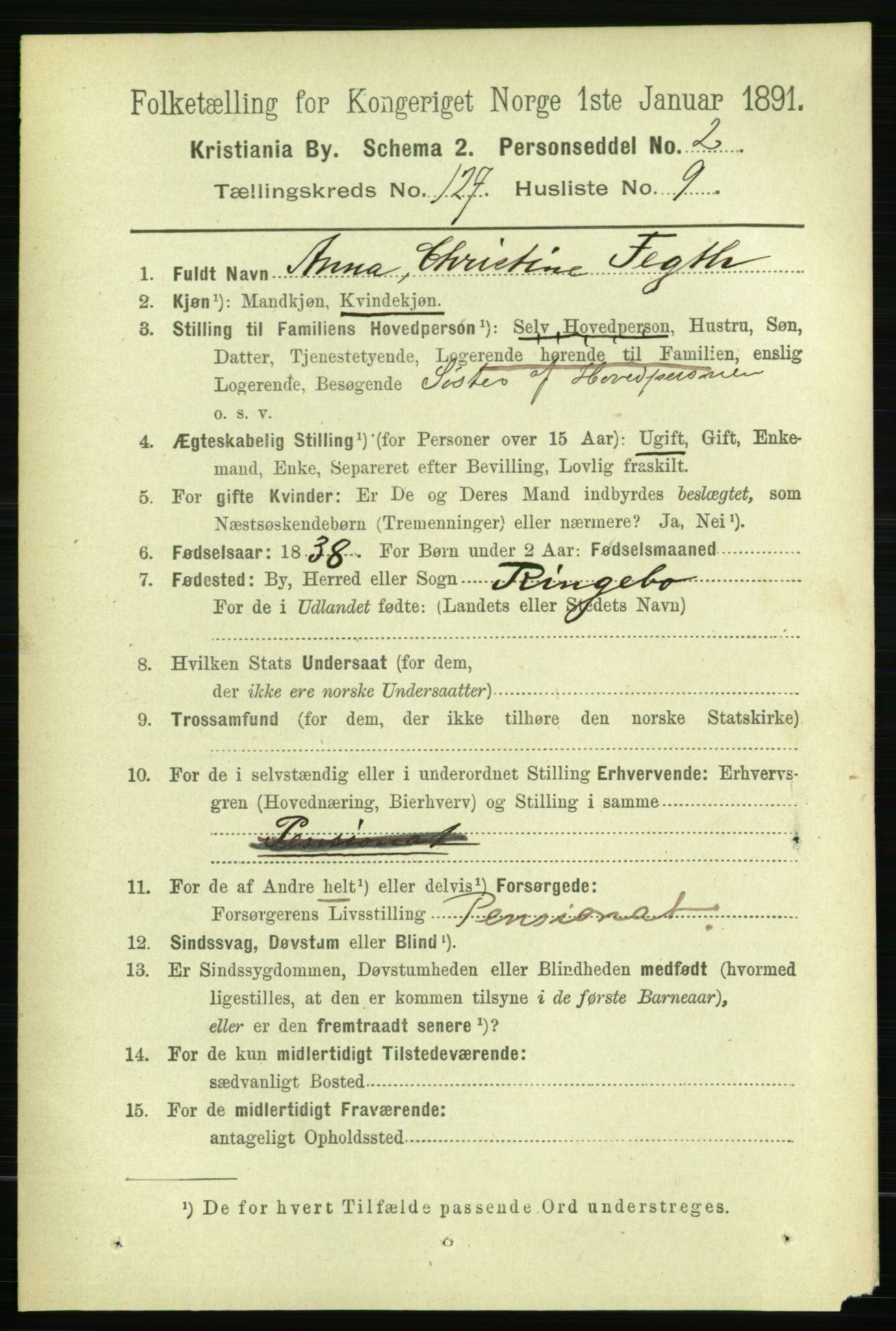 RA, 1891 census for 0301 Kristiania, 1891, p. 68146