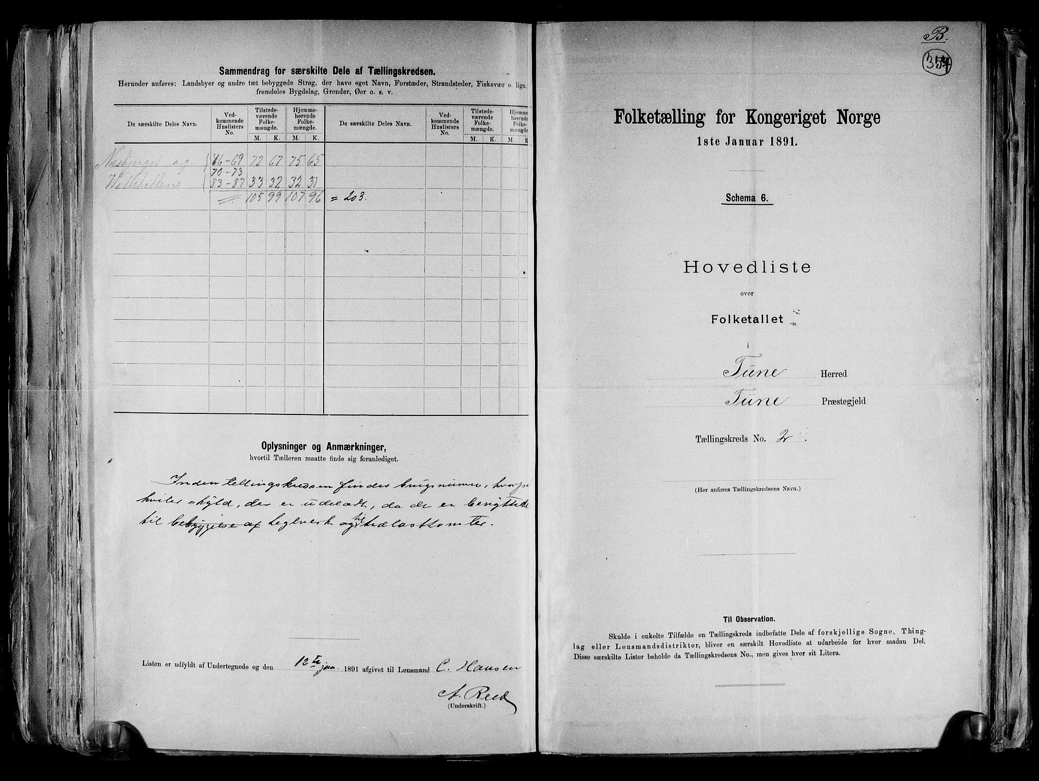 RA, 1891 census for 0130 Tune, 1891, p. 15