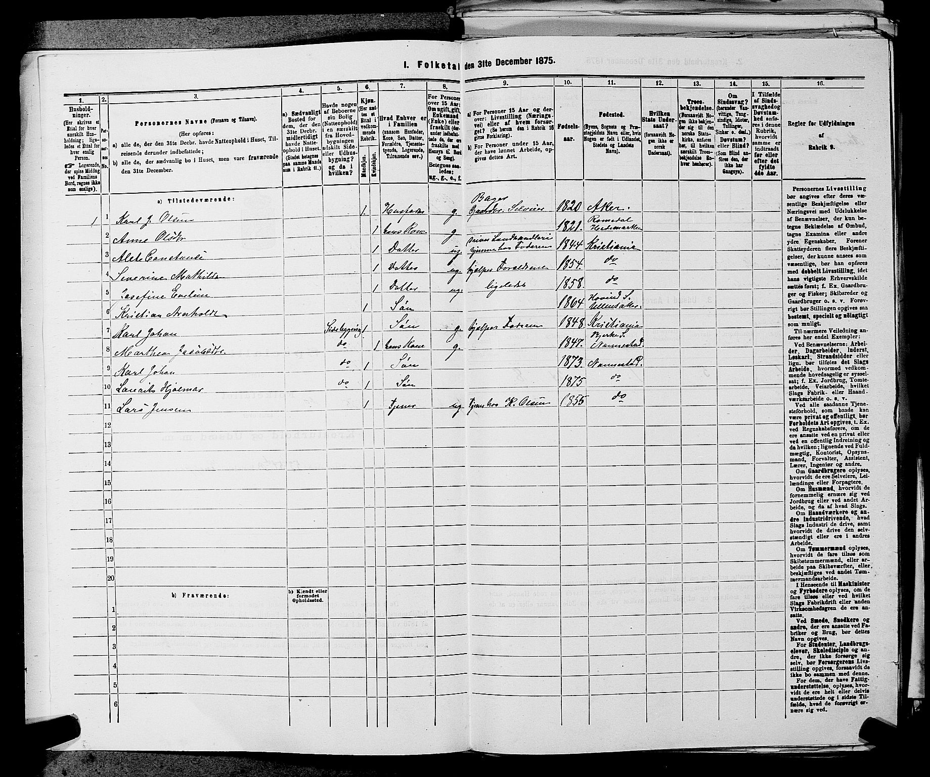 RA, 1875 census for 0238P Nannestad, 1875, p. 407