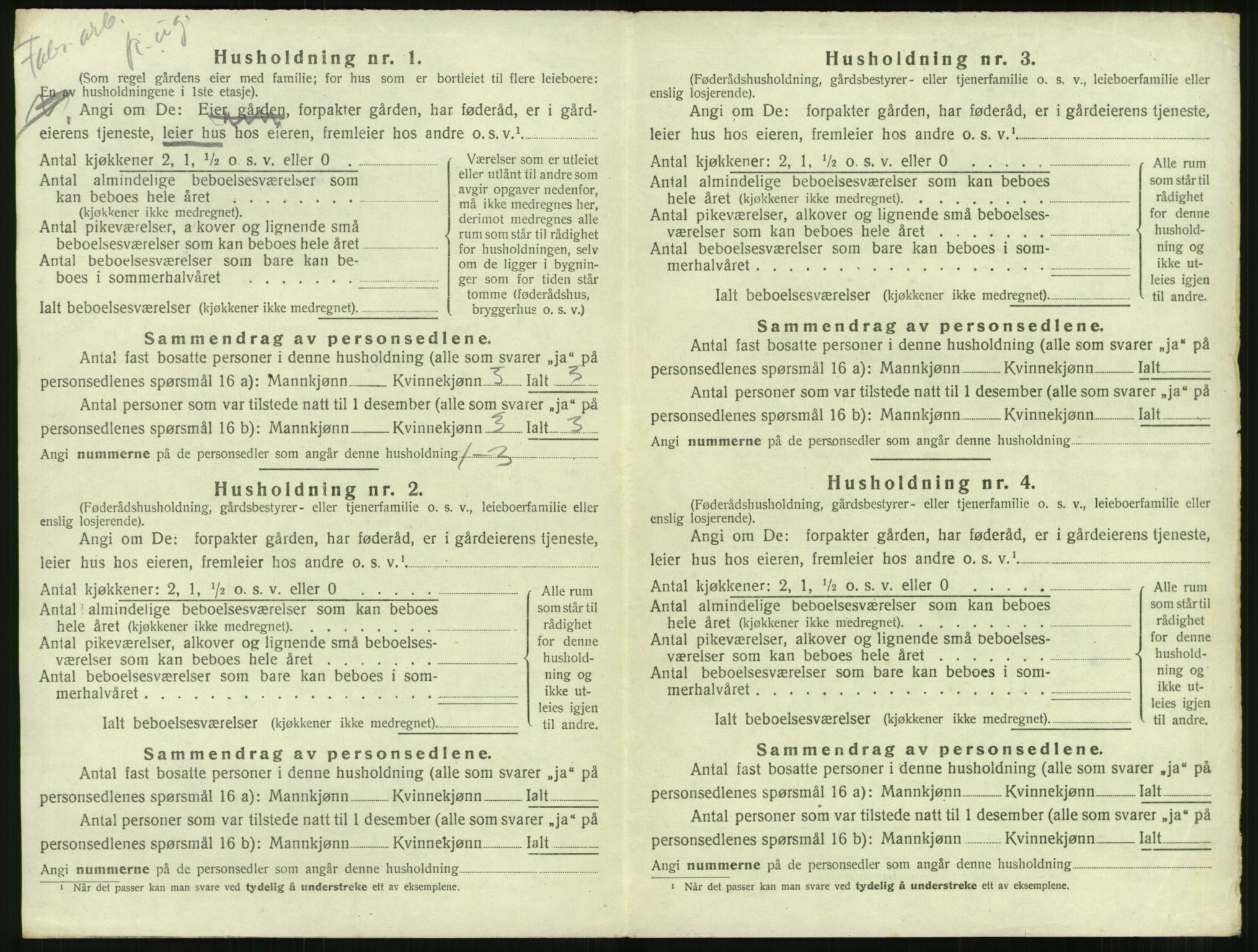 SAT, 1920 census for Borgund, 1920, p. 1957