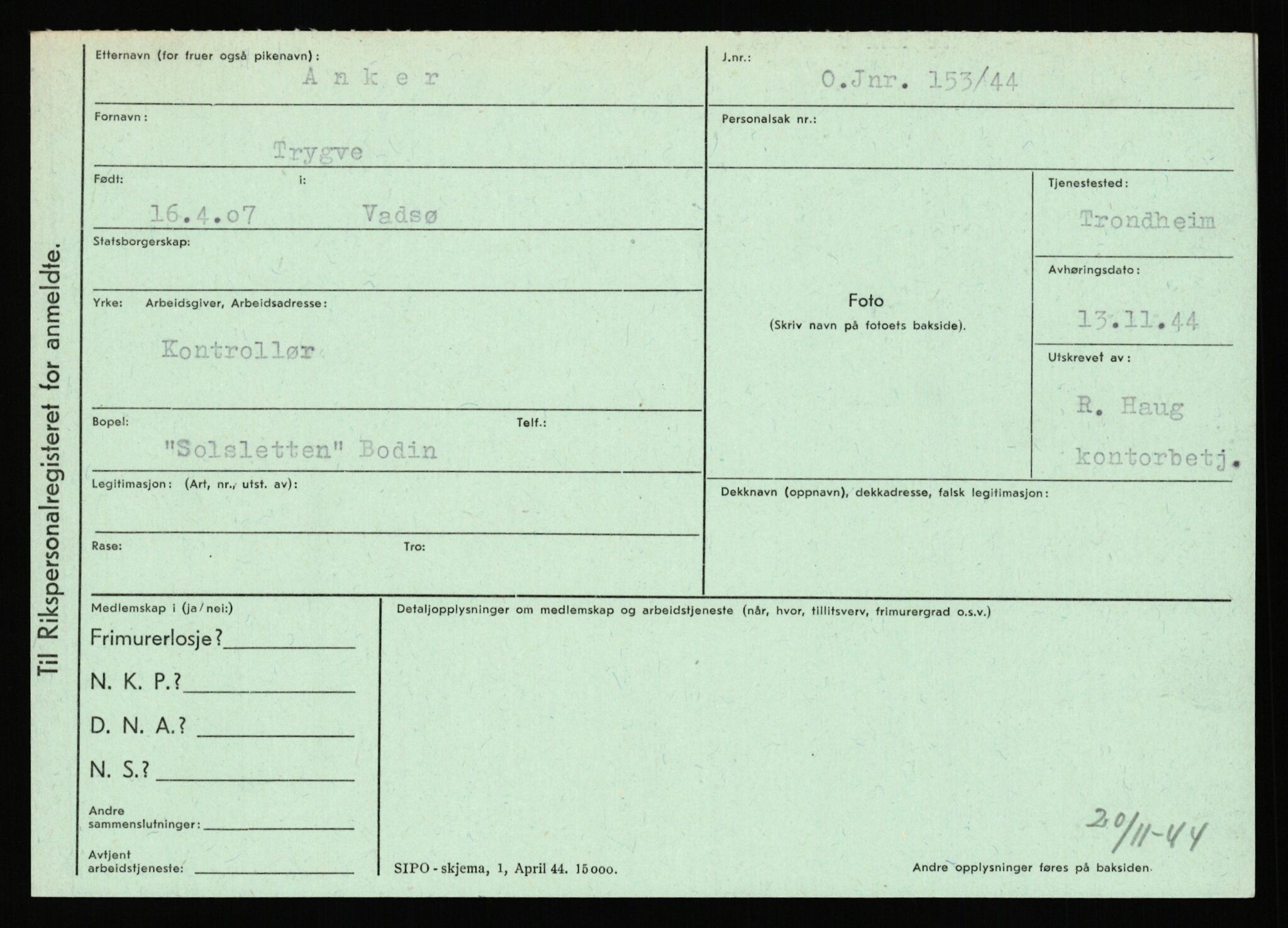 Statspolitiet - Hovedkontoret / Osloavdelingen, AV/RA-S-1329/C/Ca/L0001: Aabakken - Armann, 1943-1945, p. 4362