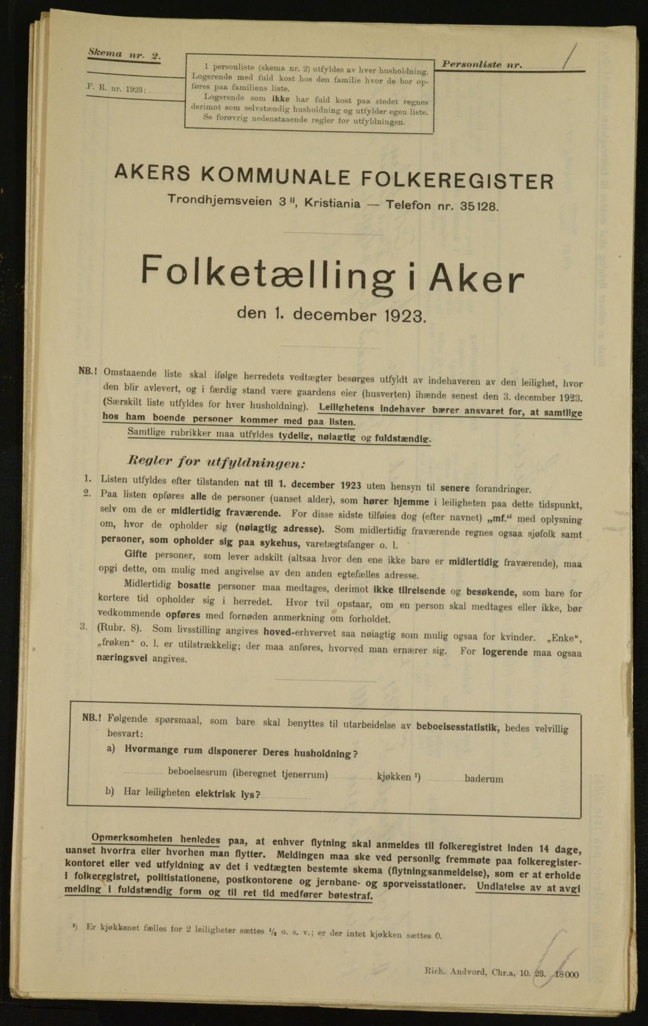 , Municipal Census 1923 for Aker, 1923, p. 30921