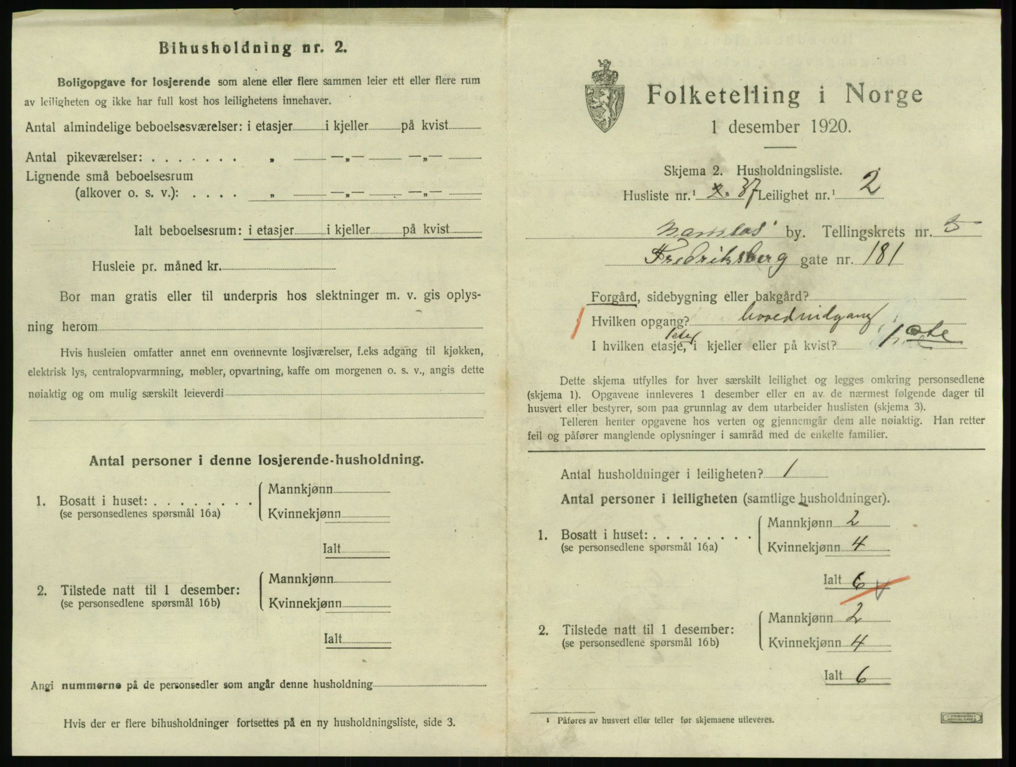 SAT, 1920 census for Namsos, 1920, p. 1755