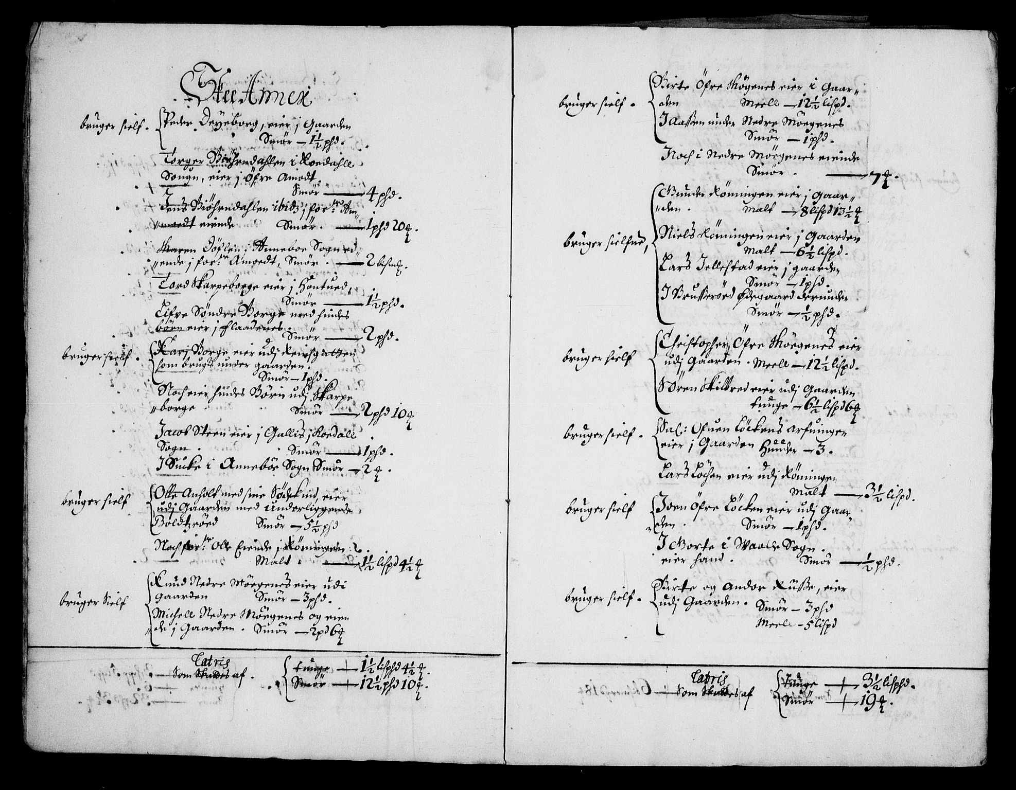 Rentekammeret inntil 1814, Realistisk ordnet avdeling, AV/RA-EA-4070/N/Na/L0003/0002: [XI h]: Tønsbergs amt og Larvik grevskaps jordebøker: / (B) Odelsskatt av jord som greven selv ikke besitter eller bruker., 1674