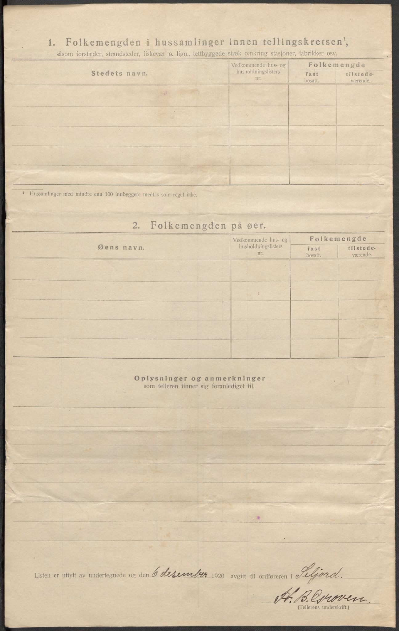 SAKO, 1920 census for Seljord, 1920, p. 50