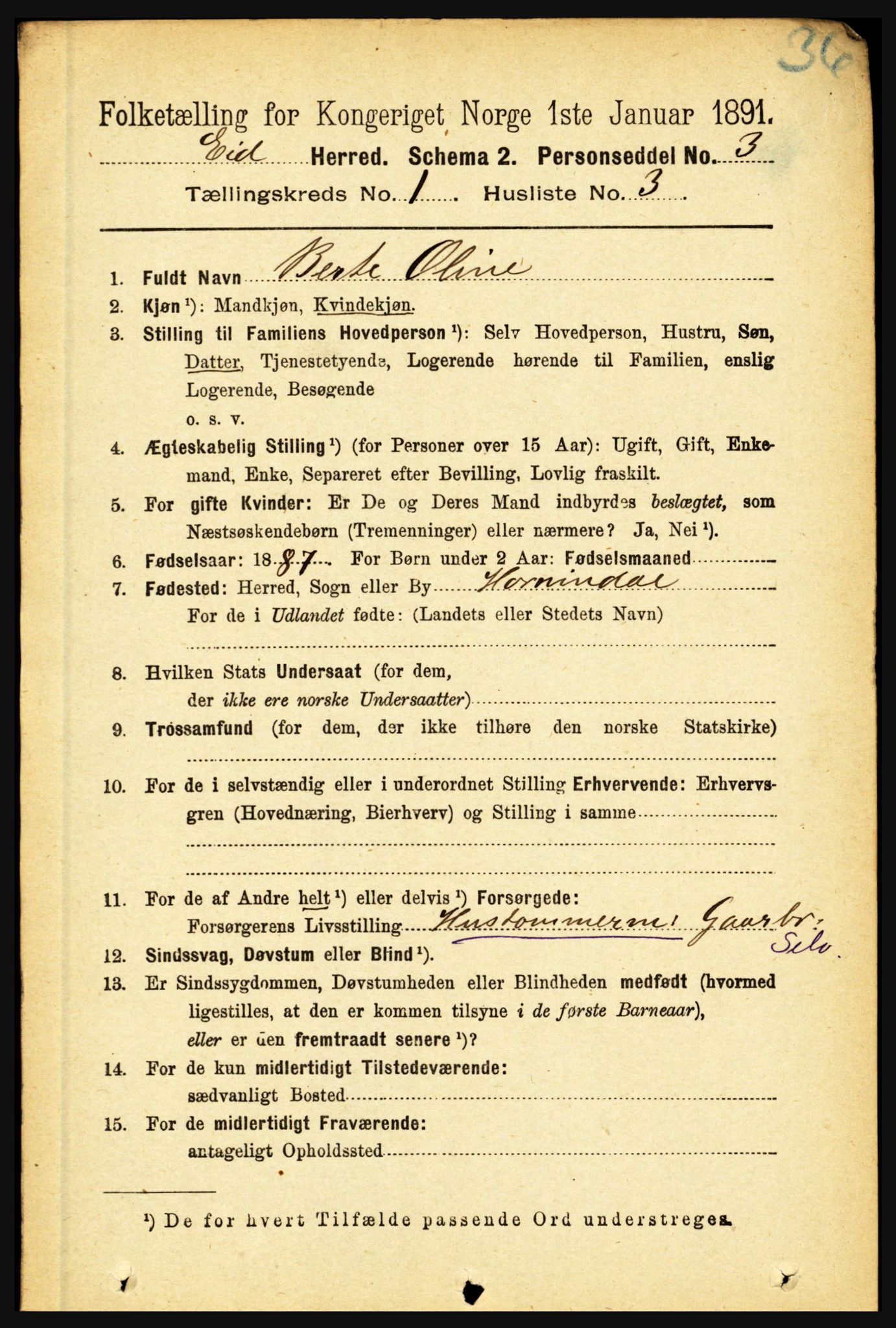 RA, 1891 census for 1443 Eid, 1891, p. 92