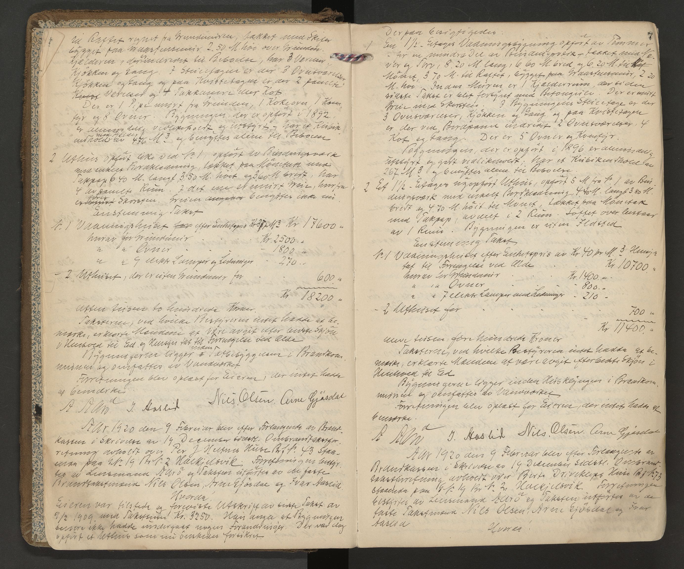Norges Brannkasse Volda, AV/SAT-A-5488/F/Fa/L0002: Branntakstprotokoll, 1920-1934, p. 6-7