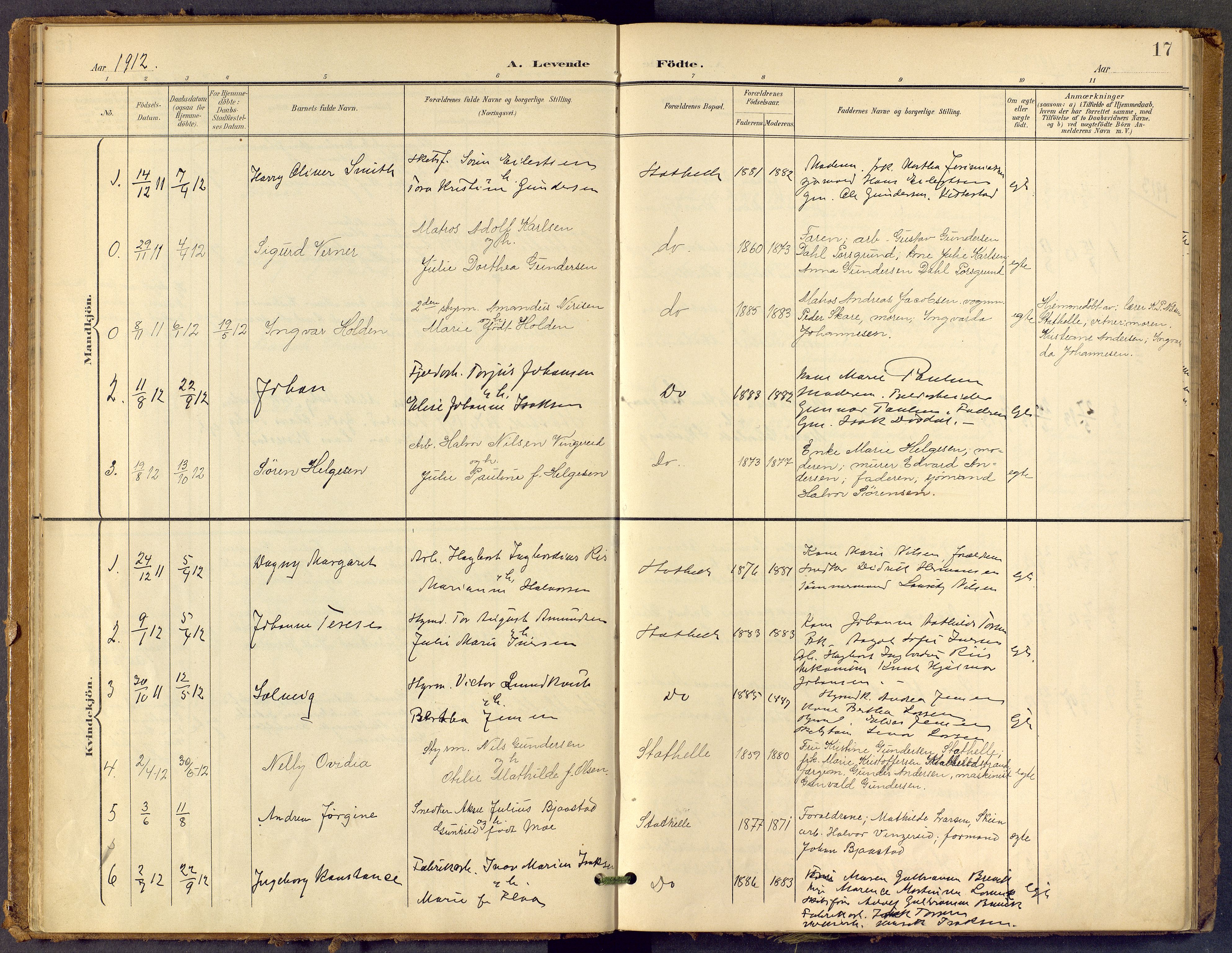 Bamble kirkebøker, SAKO/A-253/F/Fb/L0002: Parish register (official) no. II 2, 1900-1921, p. 17