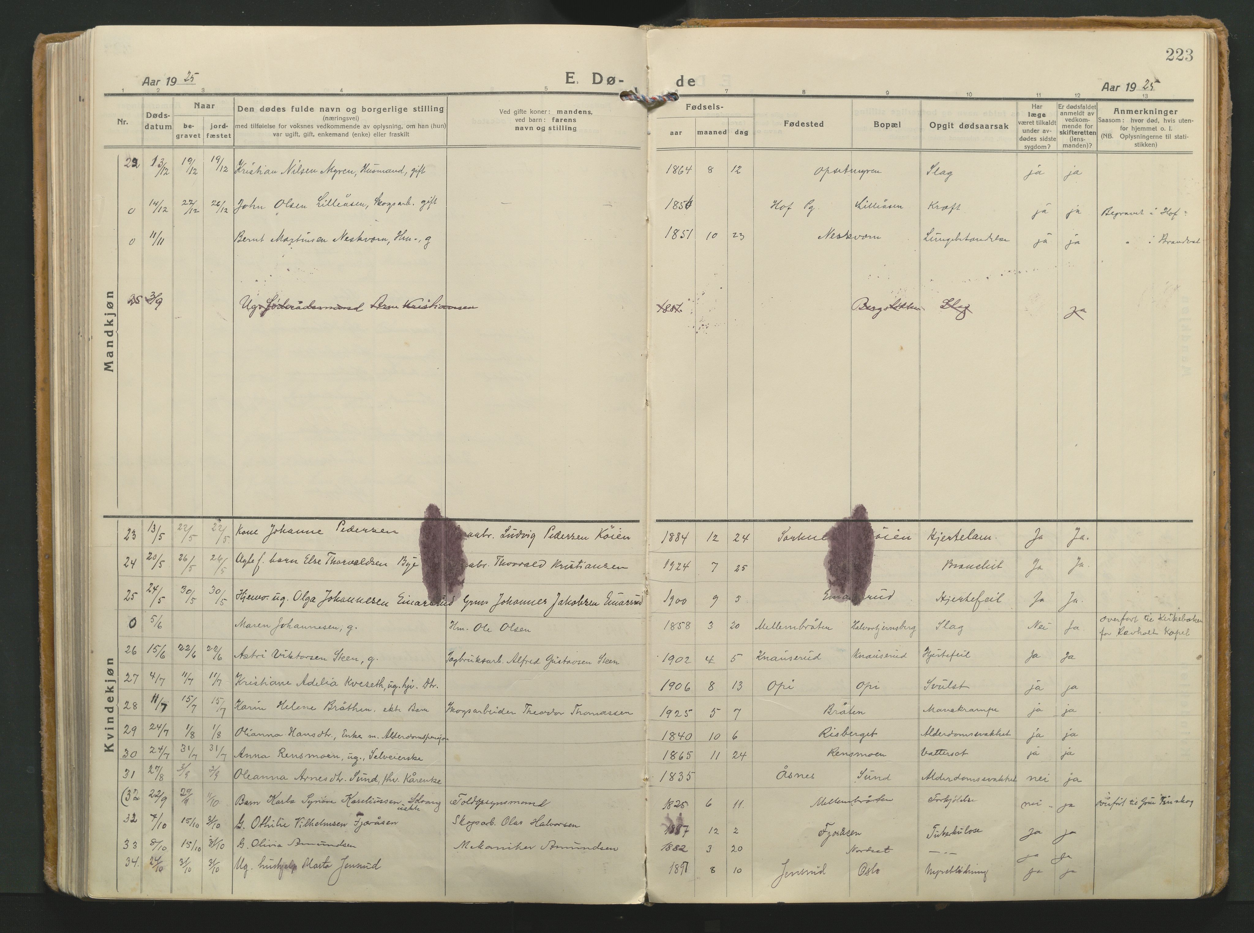 Grue prestekontor, AV/SAH-PREST-036/H/Ha/Haa/L0018: Parish register (official) no. 18, 1923-1940, p. 223