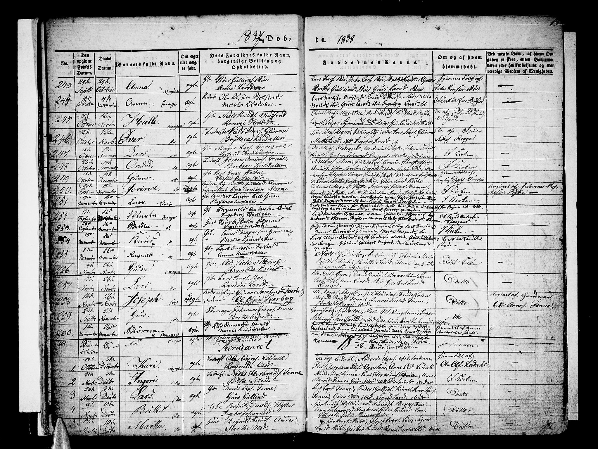 Voss sokneprestembete, AV/SAB-A-79001/H/Haa: Parish register (official) no. A 13, 1836-1851, p. 13