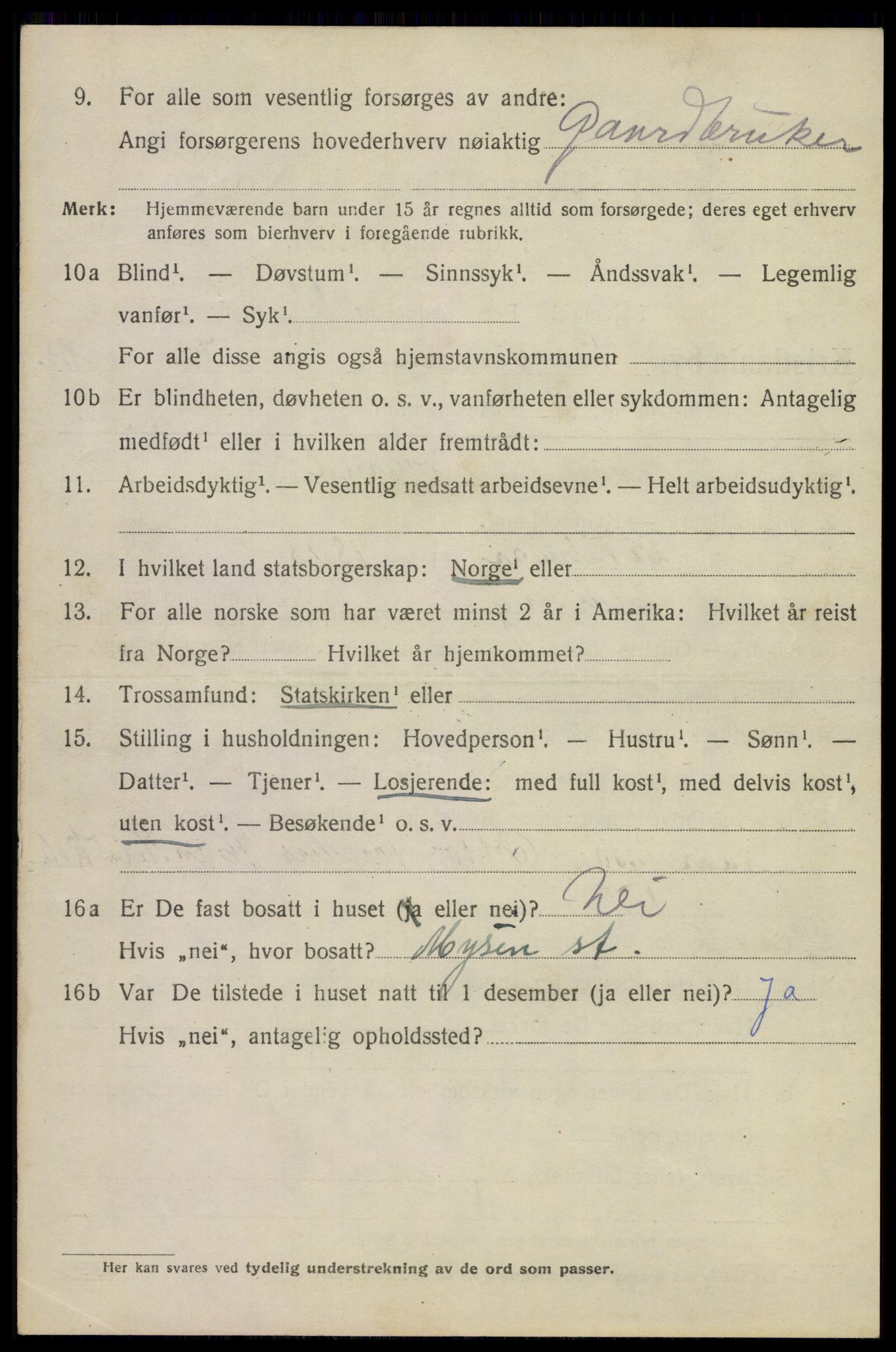 SAO, 1920 census for Kristiania, 1920, p. 167358