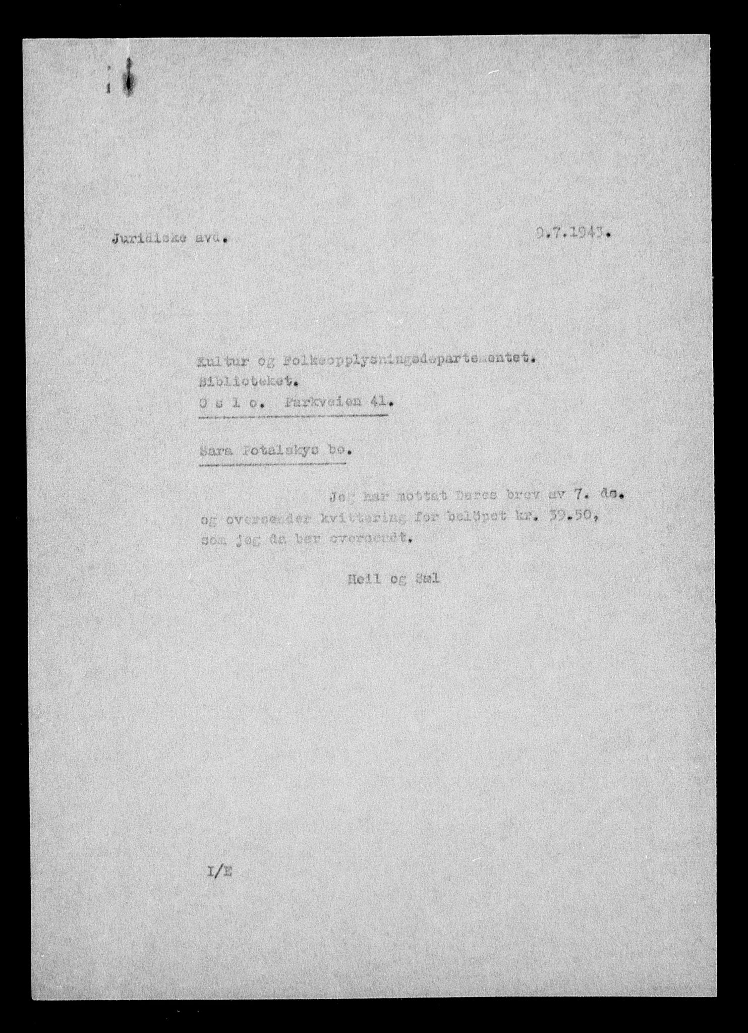 Justisdepartementet, Tilbakeføringskontoret for inndratte formuer, AV/RA-S-1564/H/Hc/Hcc/L0970: --, 1945-1947, p. 567